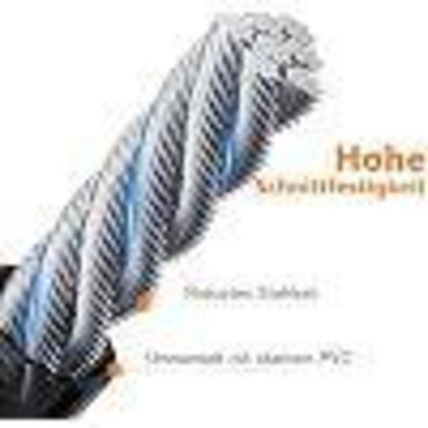 Logo mit einer stilisierten silber-blauen Feder neben dem Text „Home