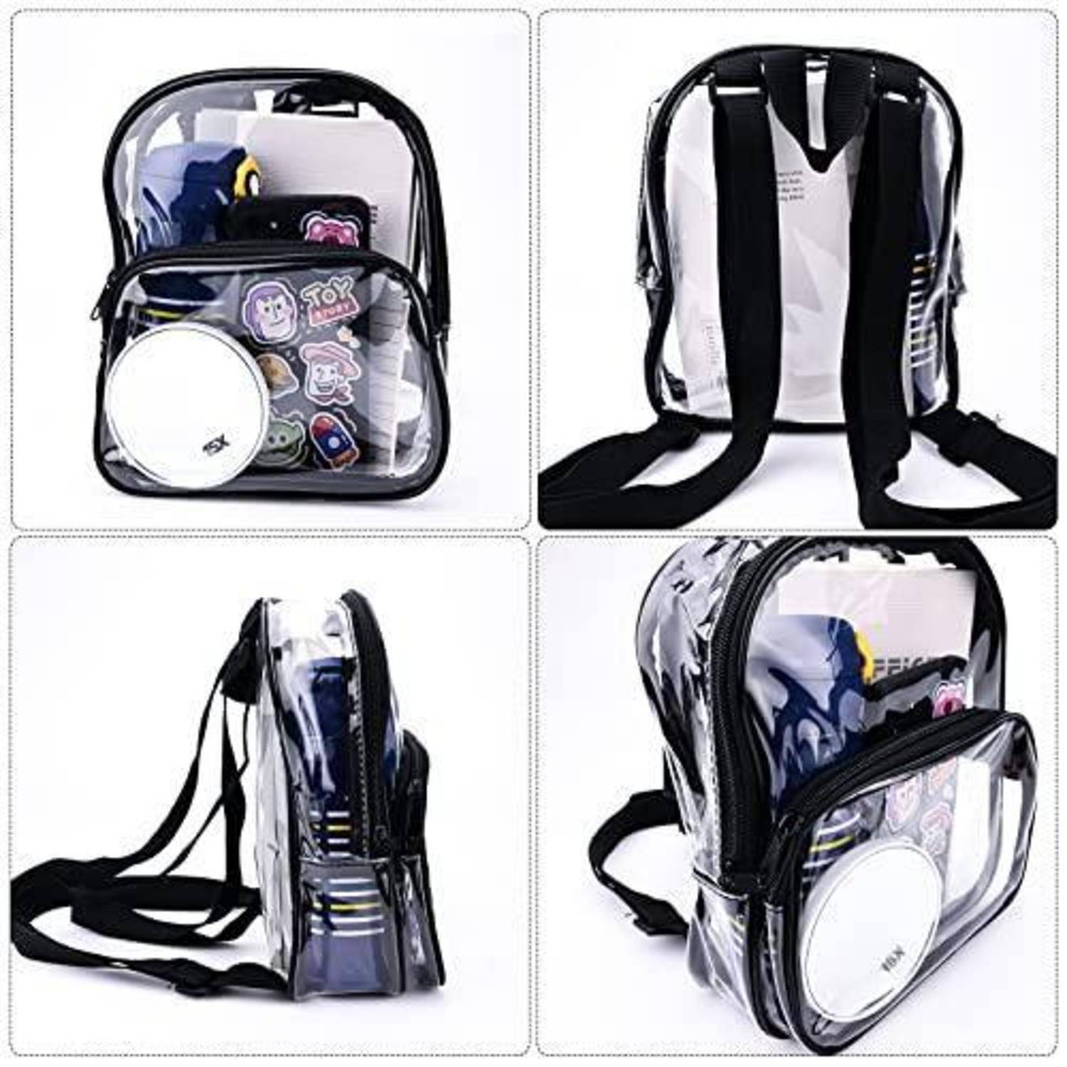 TSLBW klarer Mini Rucksack PVC 23x19x7cm wasserdicht schwarz