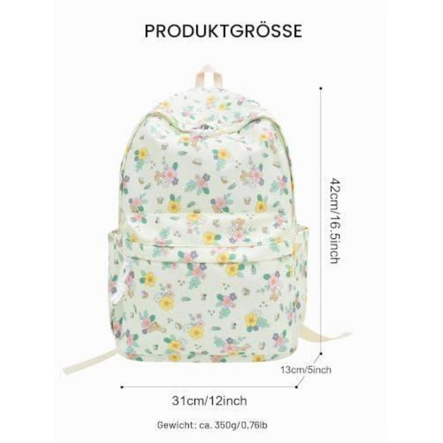 Damen Rucksack Nylon 319flowers Schulrucksack Casual Travel Daypack