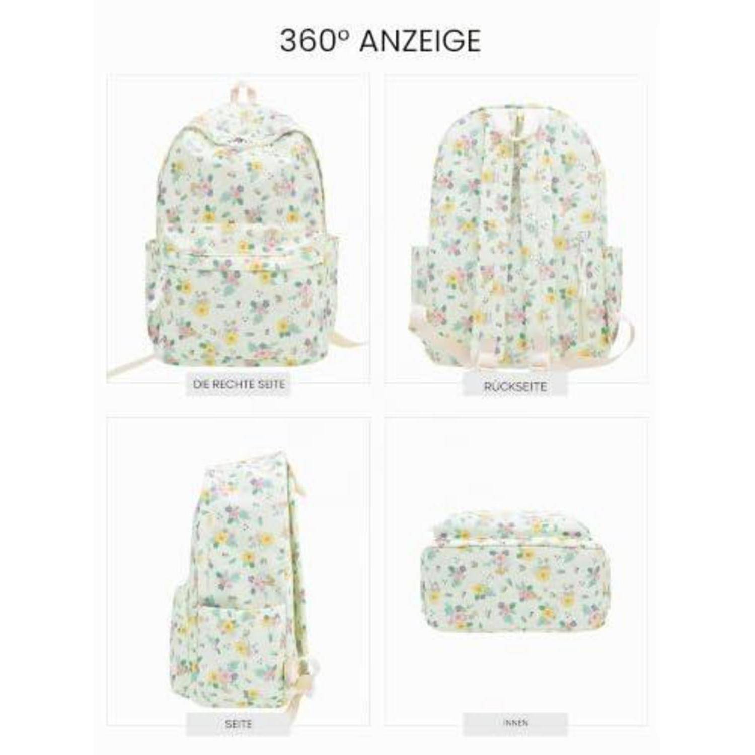 Damen Rucksack Nylon 319flowers Schulrucksack Casual Travel Daypack