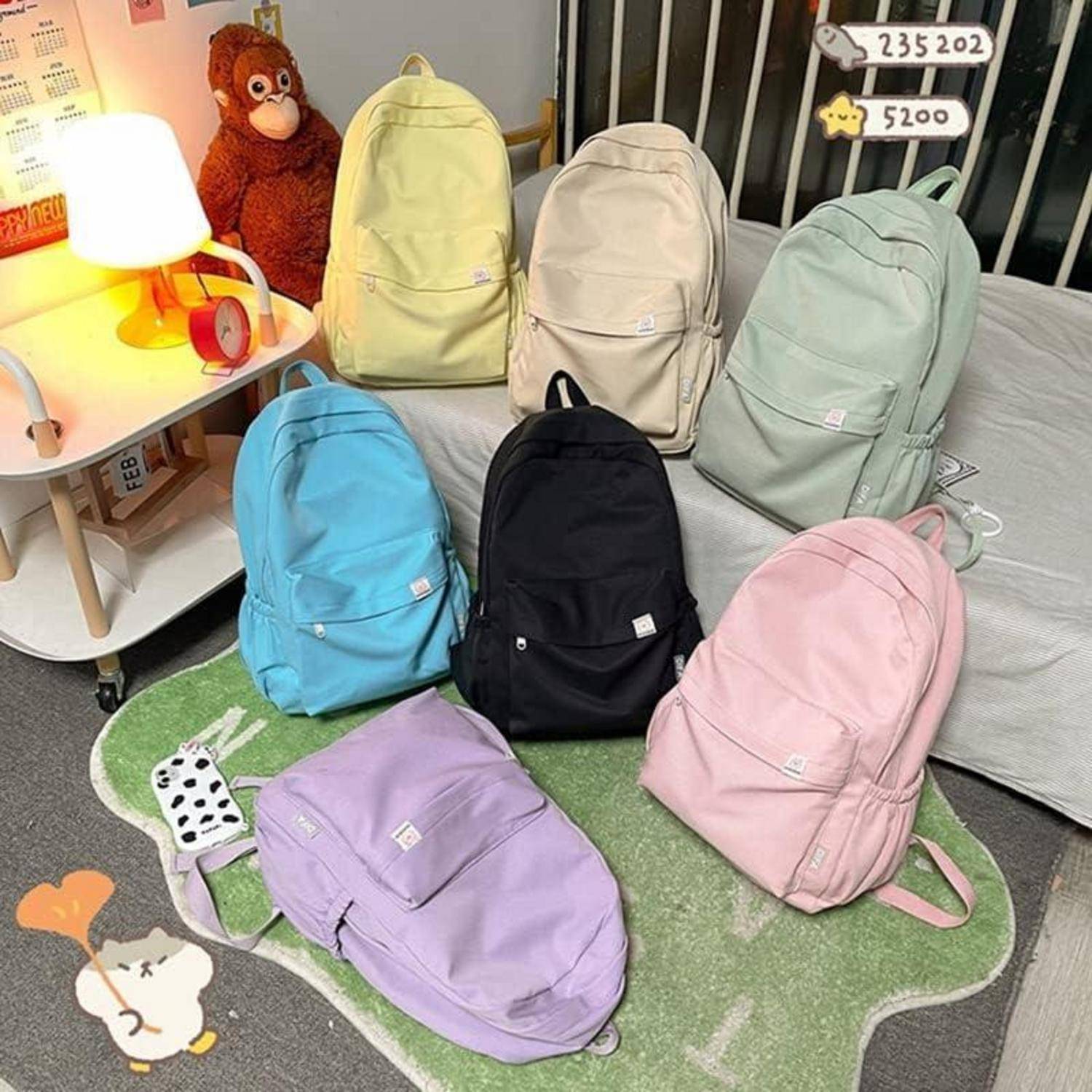 Schulrucksack wasserdichtes Nylon 20-35L Beige/Weiß