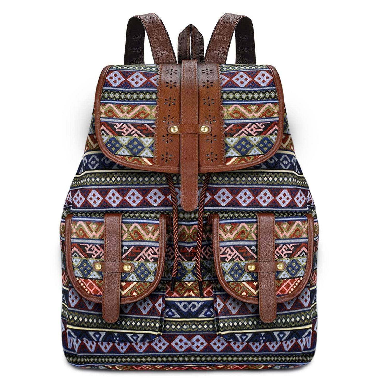 Damen Rucksack Ethno-Muster Polyester 30x15x40cm