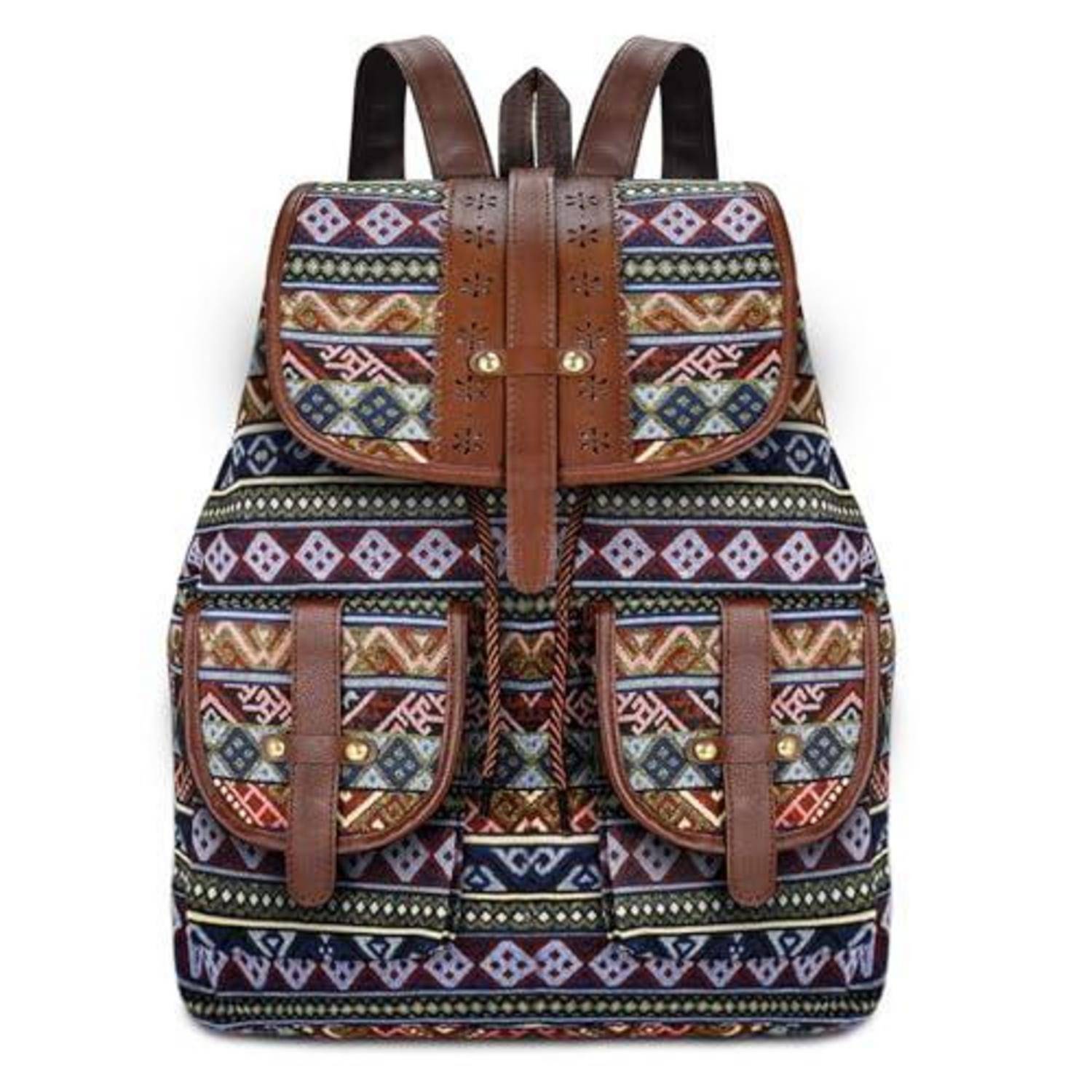 Damen Rucksack Ethno-Muster Polyester 30x15x40cm
