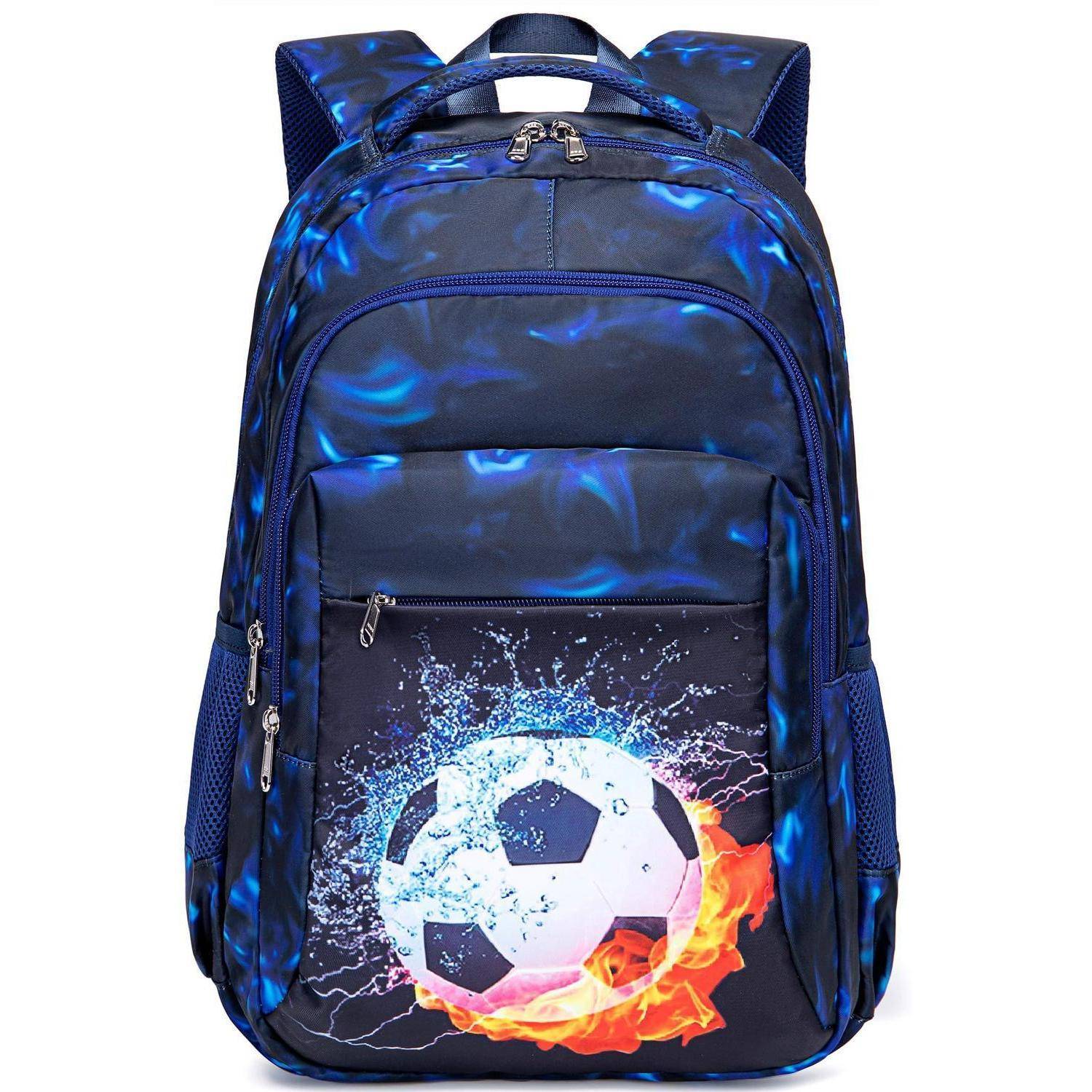 Schulrucksack LEDAOU wasserdicht mit Laptopfach 15 Zoll, 42x31x12 cm, Schwarz Blau
