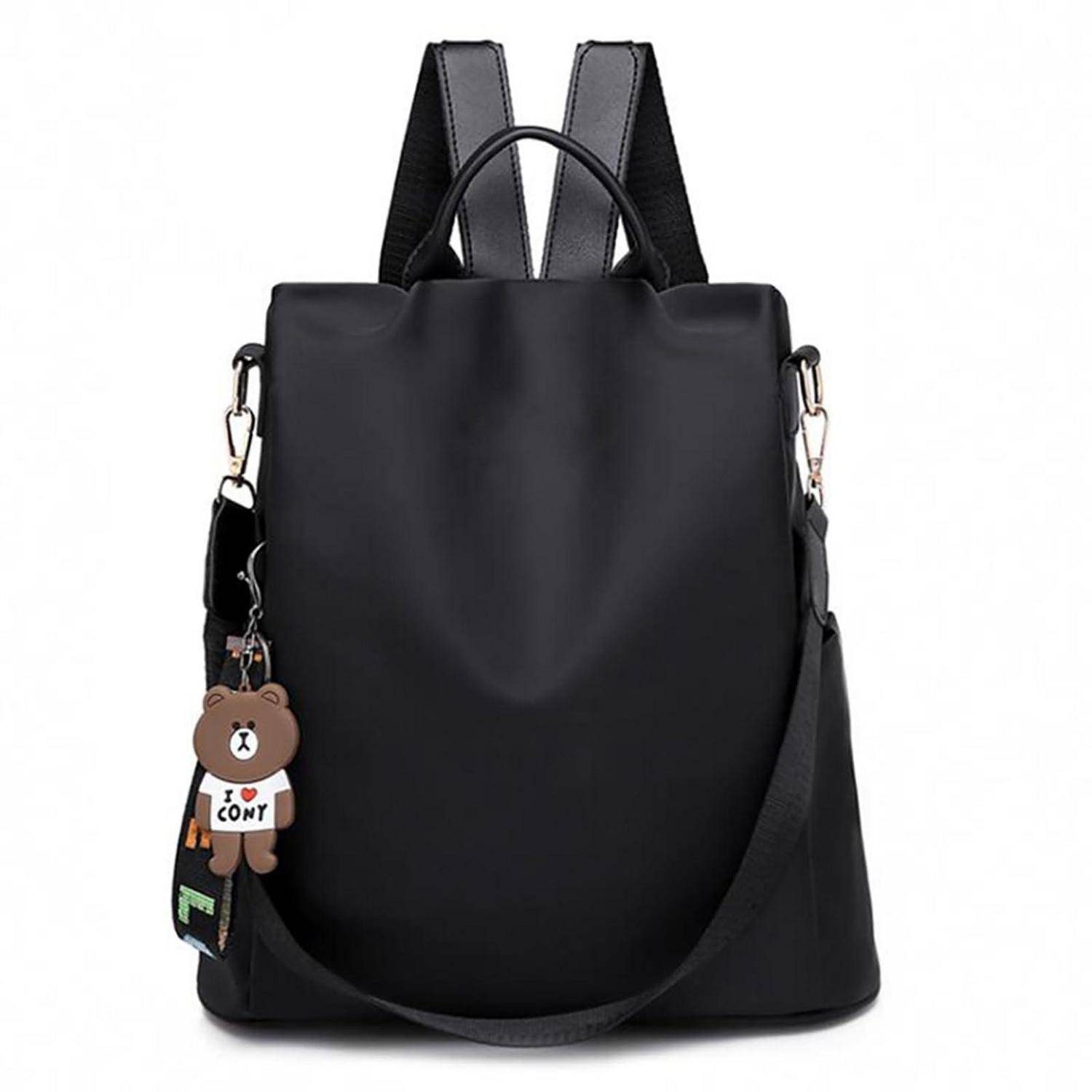 Damen Rucksack wasserdicht Anti-Diebstahl Schultertasche Schwarz 32x13x32cm