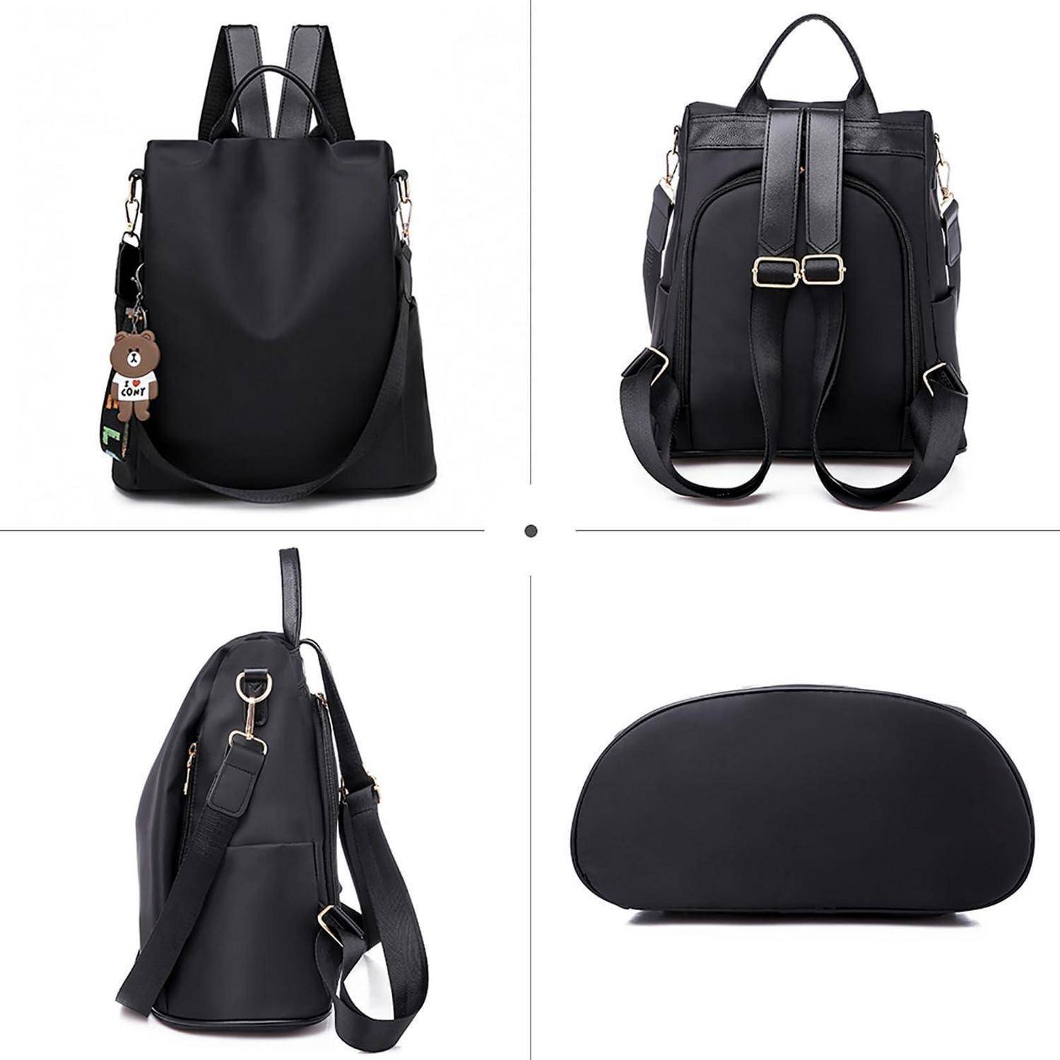 Damen Rucksack wasserdicht Anti-Diebstahl Schultertasche Schwarz 32x13x32cm