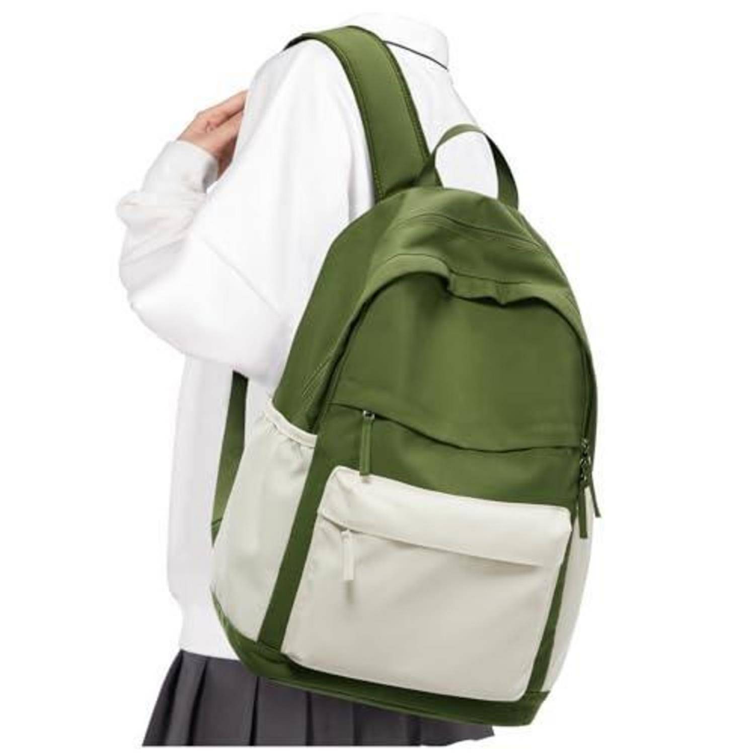 VGCUB Schulrucksack wasserdicht leicht Damen Herren beige Grün