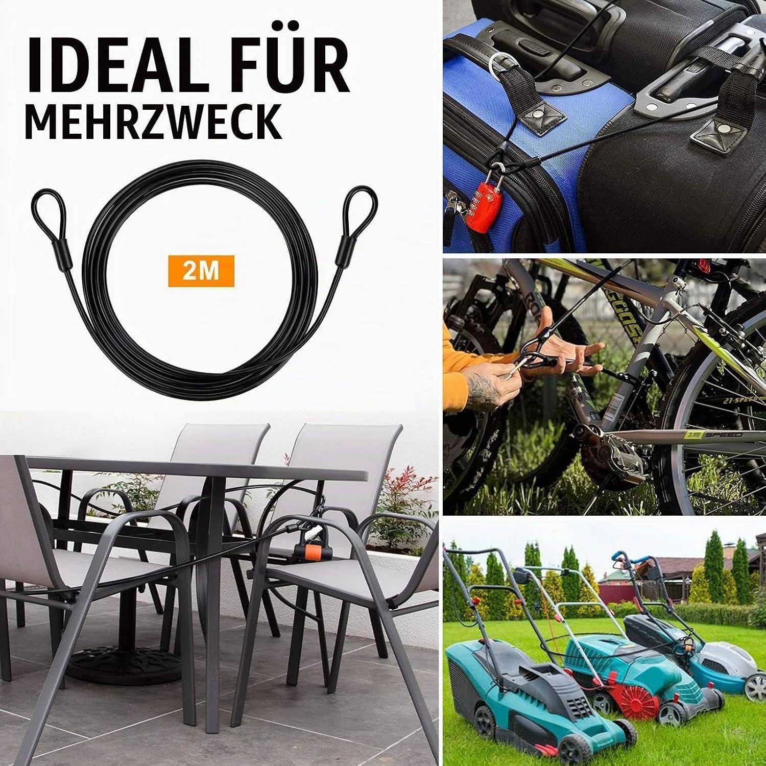 2-Meter schwarzes elastisches Spanngurt mit Haken, mit der Aufschrift „IDEAL FÜR MEHRZWECK