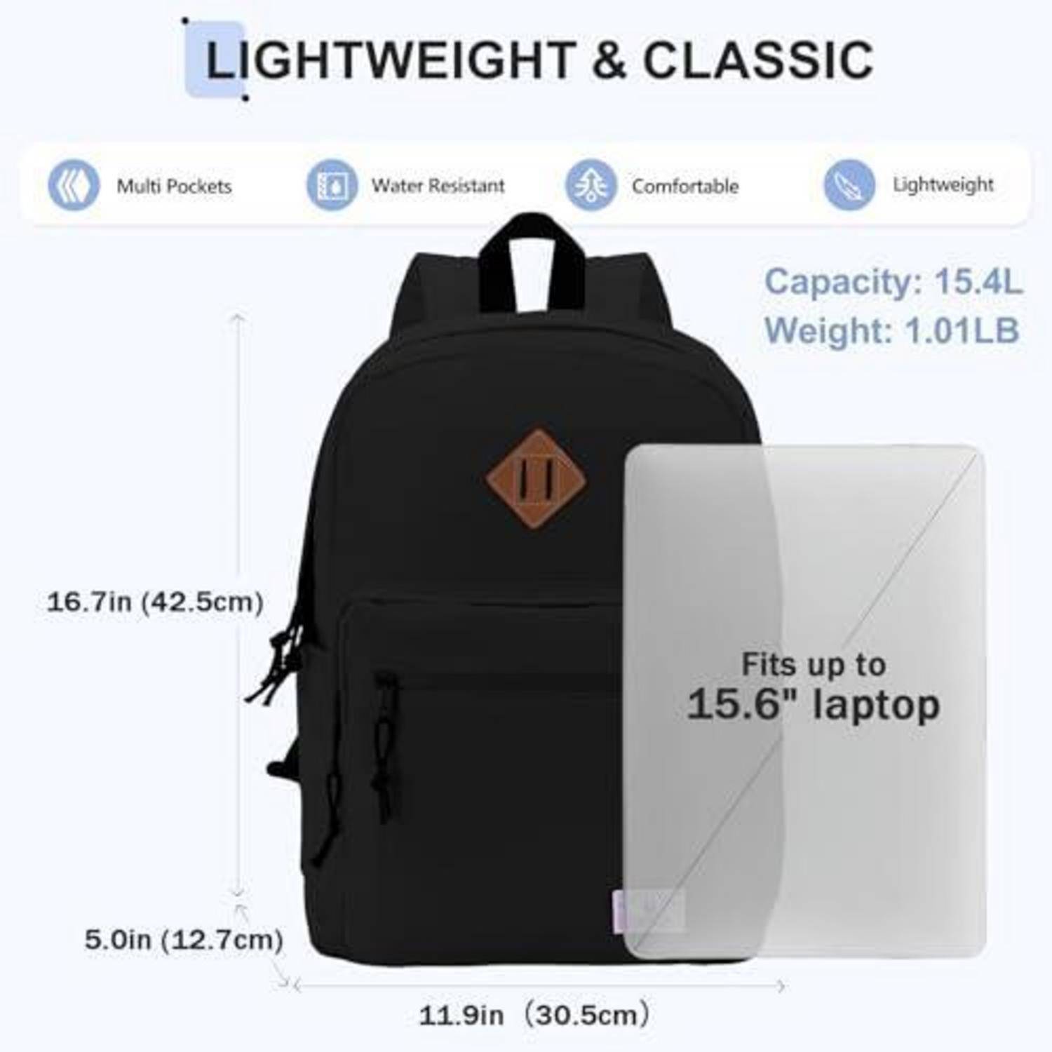 Schwarzer leichter Rucksack mit der Bezeichnung 