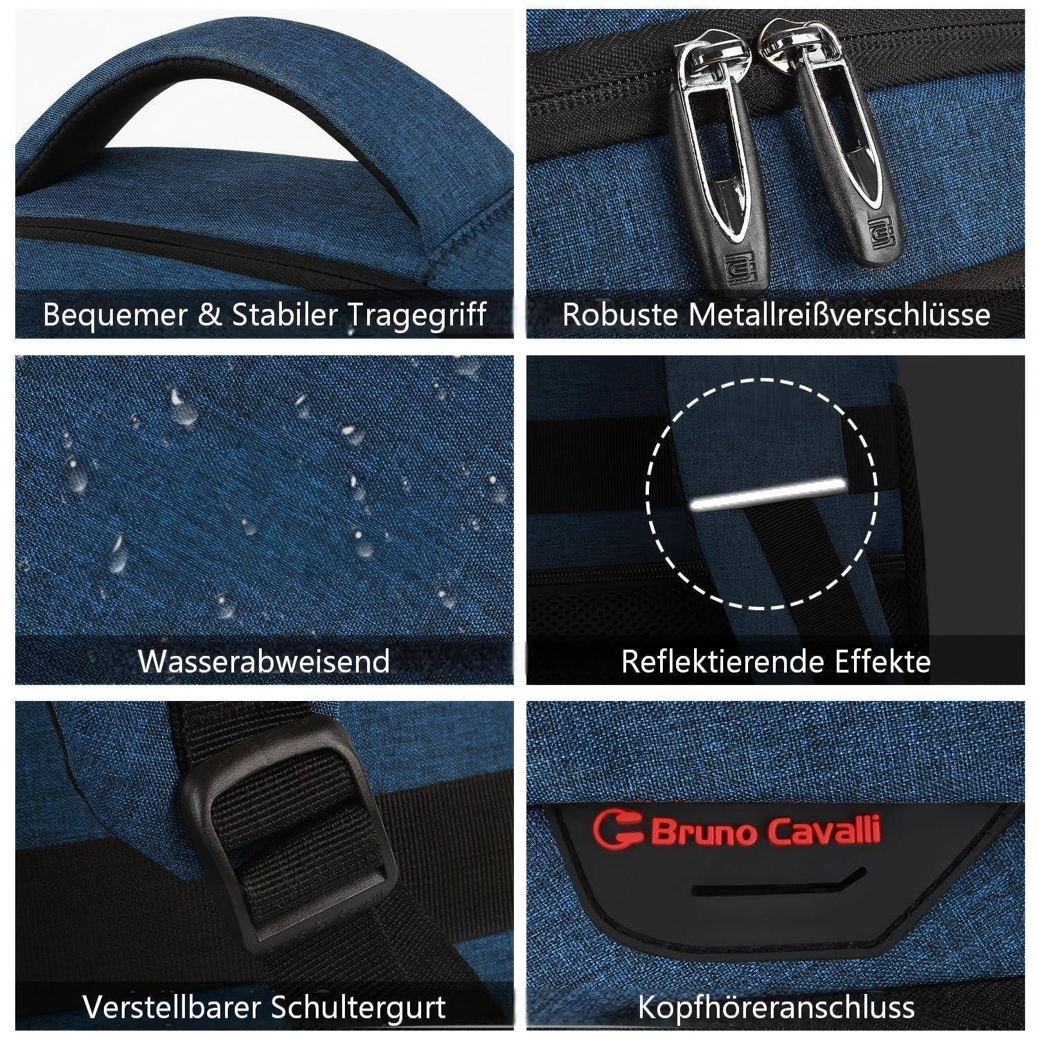 Laptop Rucksack Marcello 18 Zoll Blau für Herren und Teenager