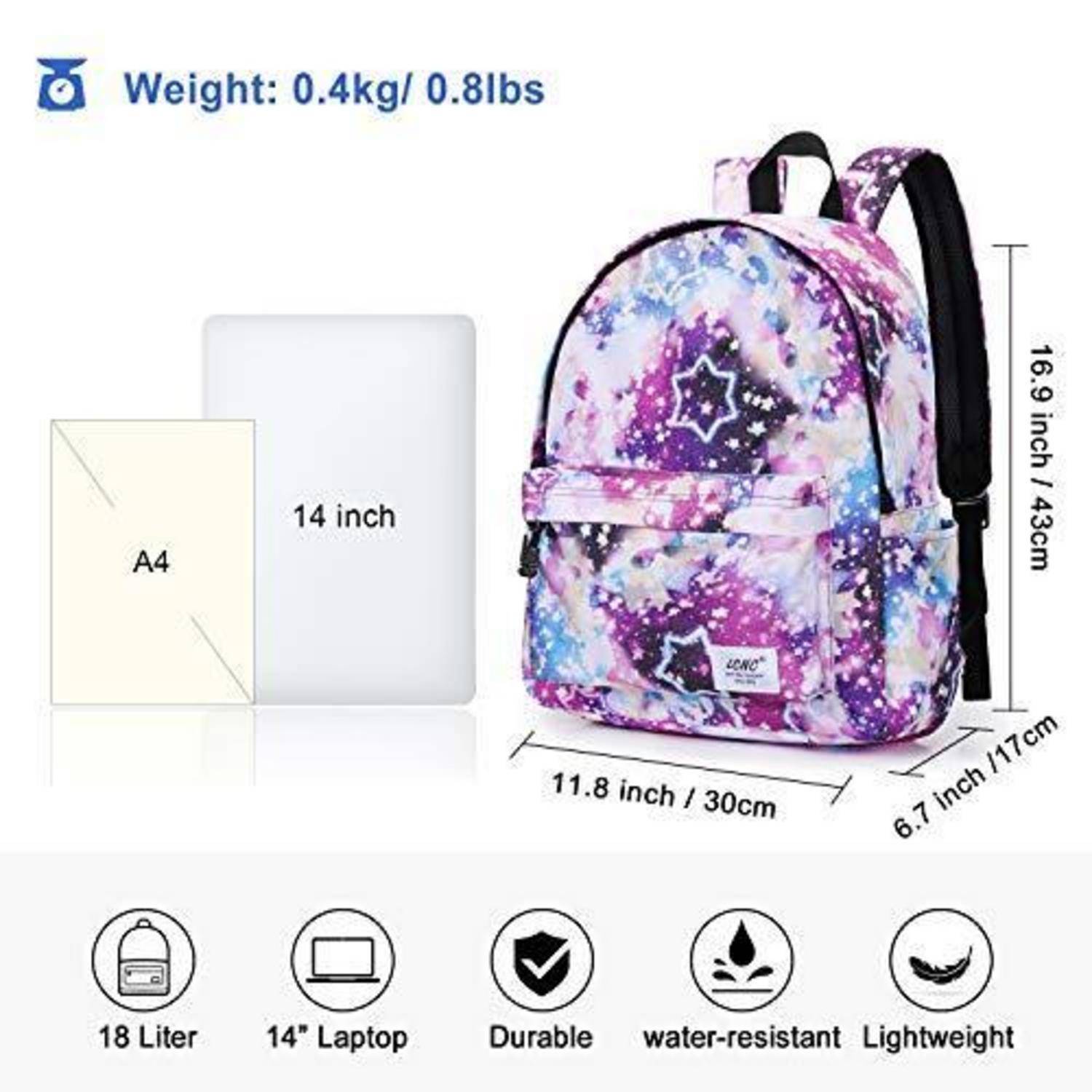 LCNC Schulrucksack Galaxy 22L wasserabweisend Polyester