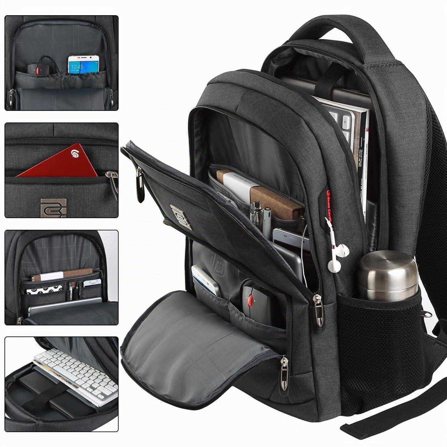 Laptop Rucksack 18 Zoll Herren Retro-Schwarz 15.6 Zoll
