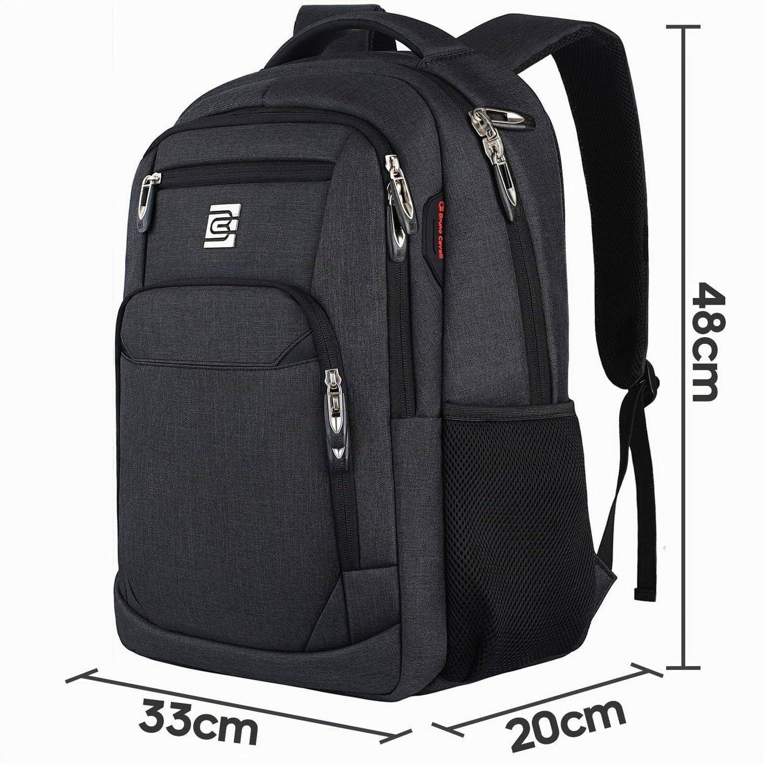 Laptop Rucksack 18 Zoll Herren Retro-Schwarz 15.6 Zoll