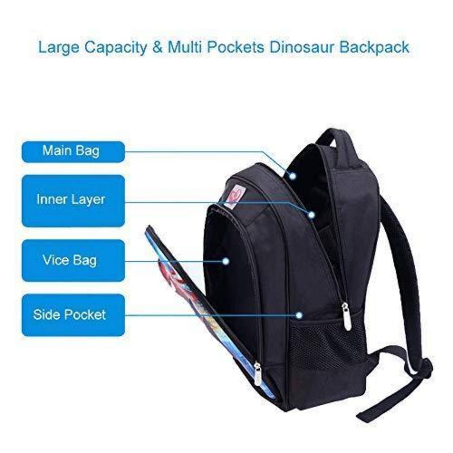 Kinderrucksack Dinosaurier 42x32x17cm wasserabweisend Nylon