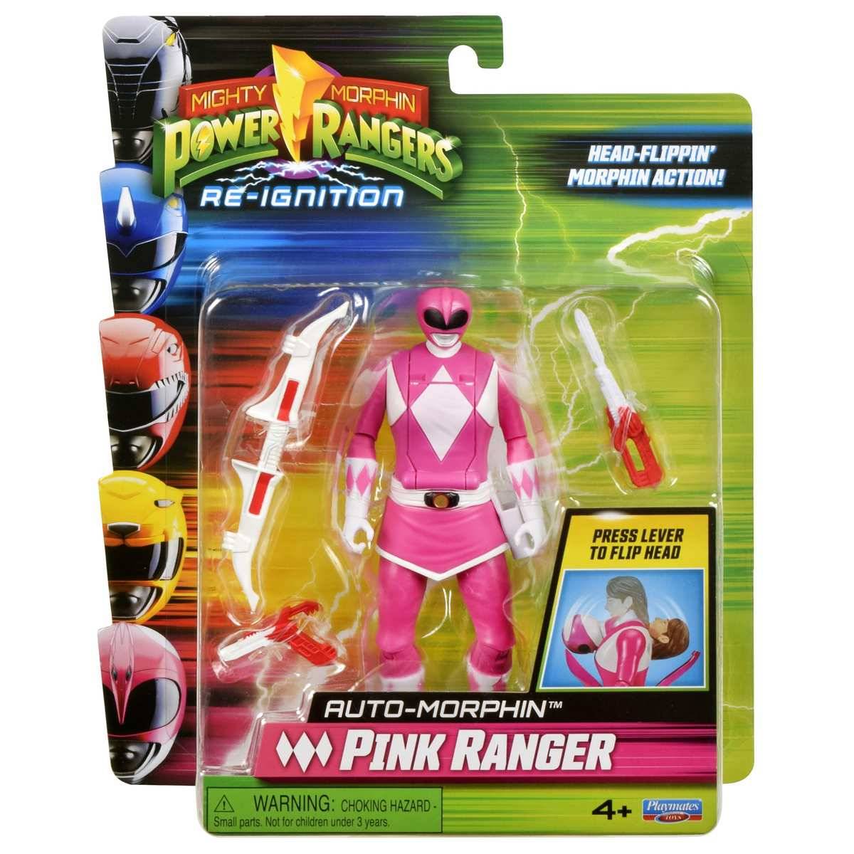 Power Rangers Mighty Morphin PINK Ranger Auto-Morphin Action Figure 4+