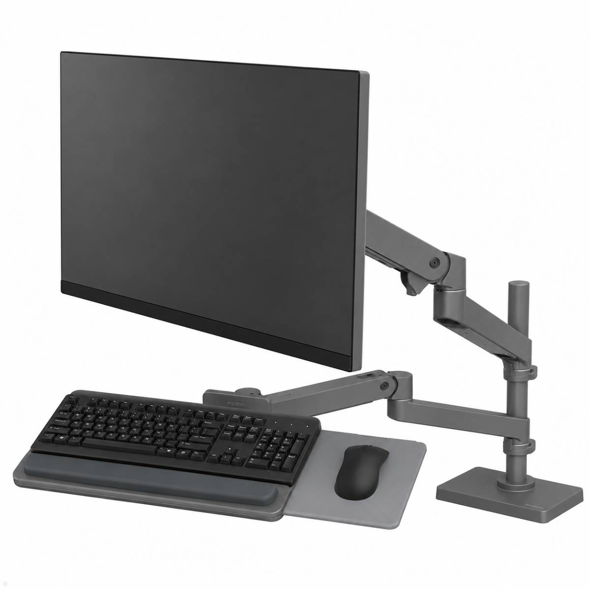Ergotron LX Pro Monitor Tischhalterung mit Tastaturhalter (45-733-293), grau