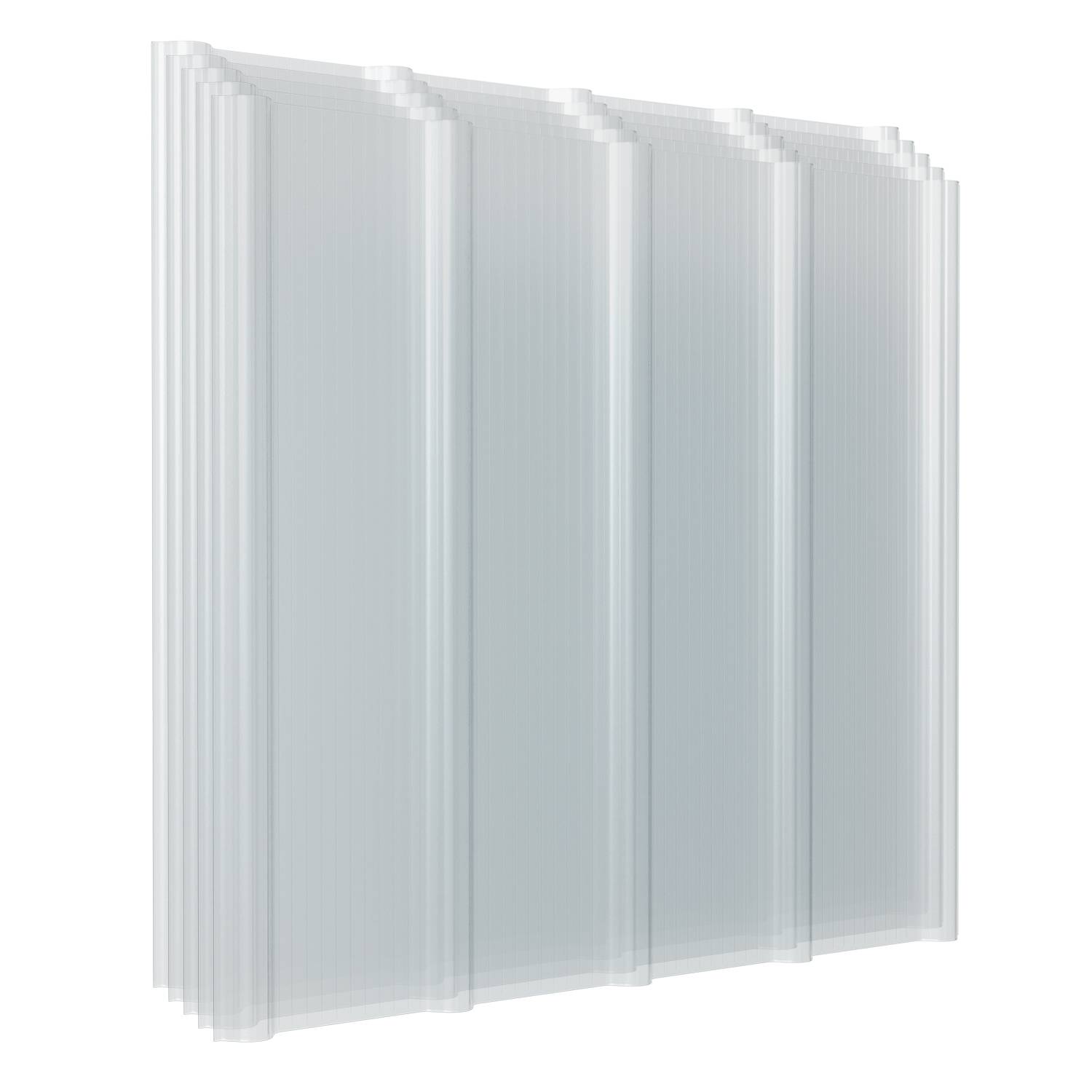 5er Set FRP Lichtplatten 90x80 cm, 1 mm Trapez-Wellplatten klar, UV-Schutz, hagelfest & wetterfest, inkl. Schrauben für Terrassendach Carport