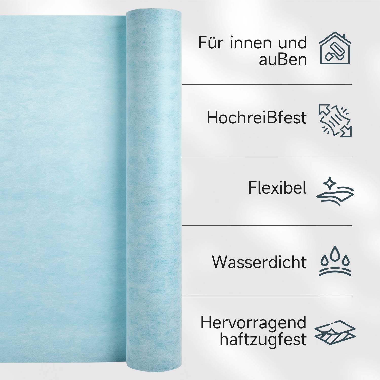 1x10m Rolle Abdichtbahn Entkopplungsmatte Dichtbahn Dichtvlies Polyethyl Verbindung Wasserdichter Schutz Dusche Bad Küche