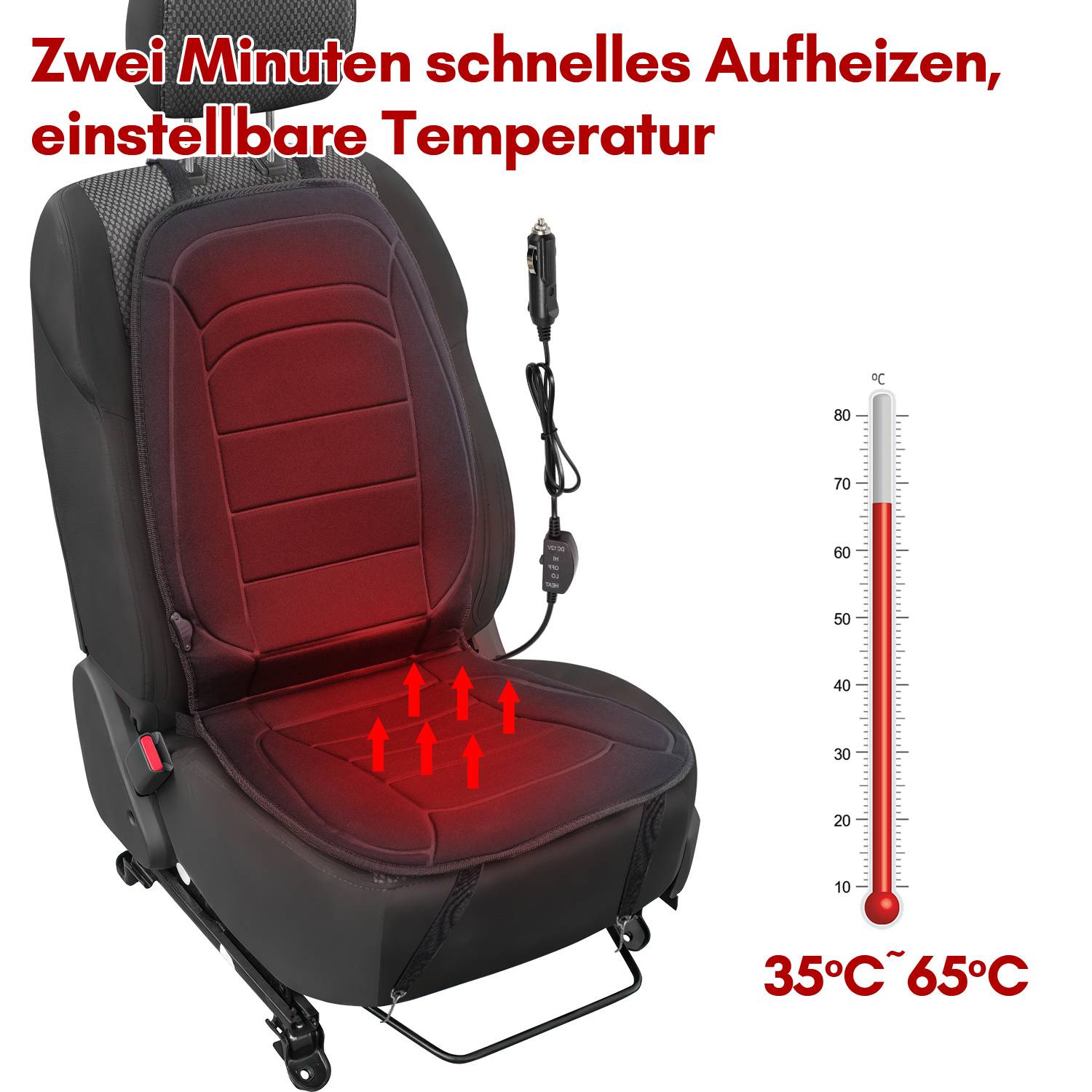 Sitzheizung Beheizbare 12V Nachrüstbare Sitzheizung Bequeme Sitzheizauflage Heizmatte Autositzheizung