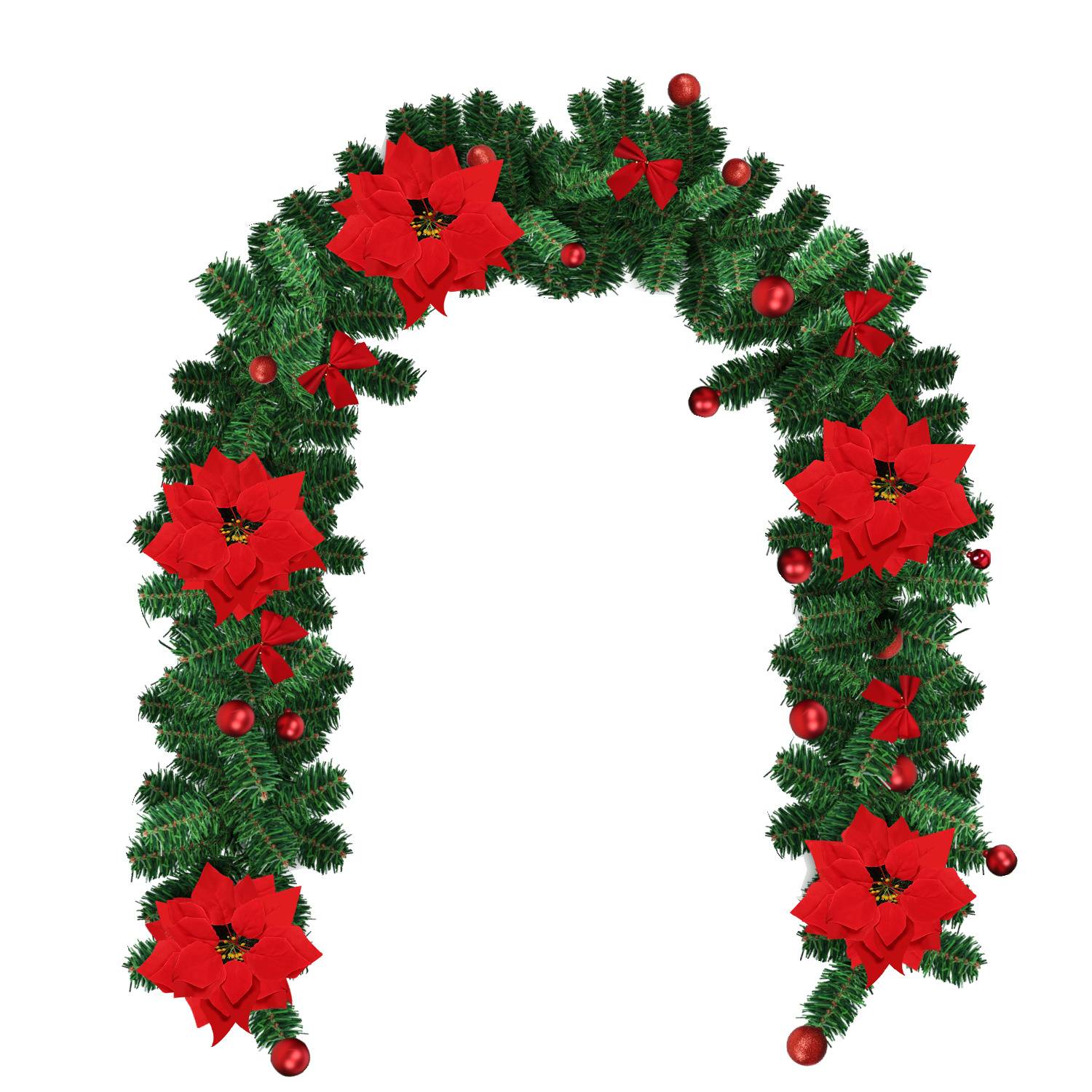 Weihnachtsbeleuchtung 2,7 m LED Tannengirlande Rot 50 LED Warmweiß Batterie Weihnachtsgirlande Deko für Weihnachten
