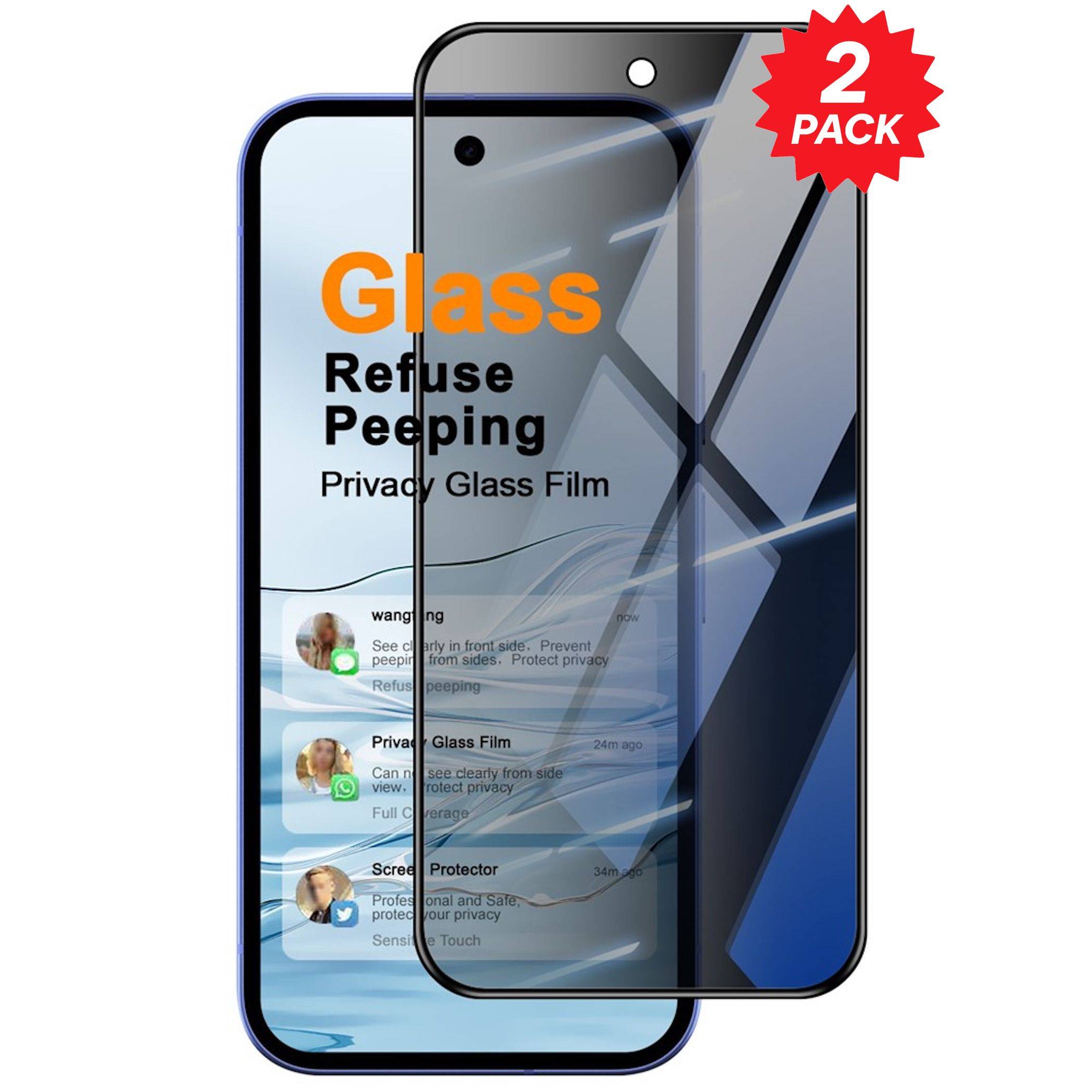 2x Privacy Schutzglas für Google Pixel 11 Pro Fold Displayschutz 9H Blickschutz