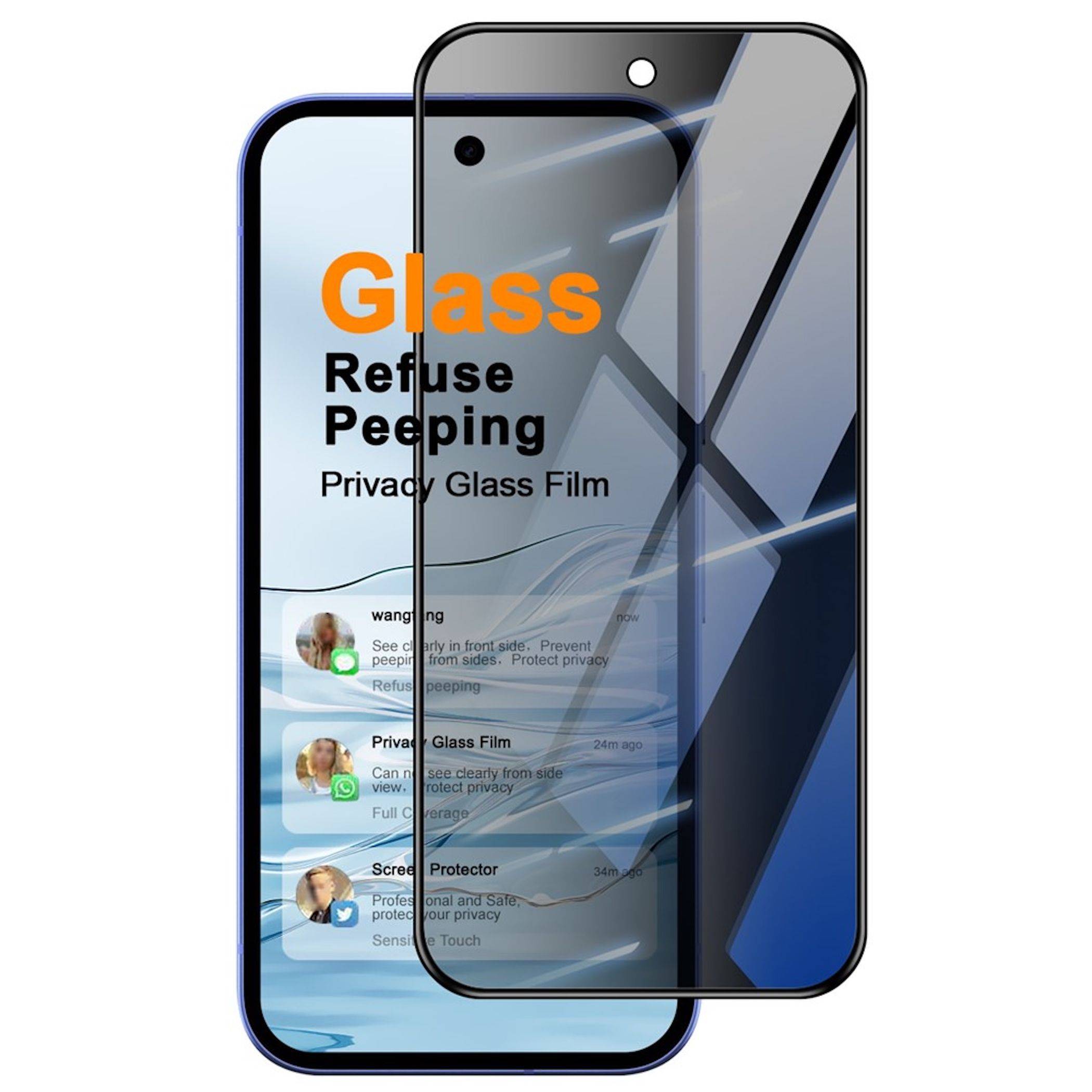 2x Privacy Schutzglas für Google Pixel 11 Pro Fold Displayschutz 9H Blickschutz