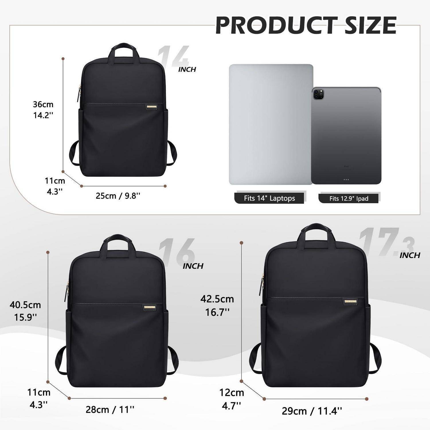 Laptop Rucksack 15 Zoll Business Reiserucksack Wasserdicht Schwarz