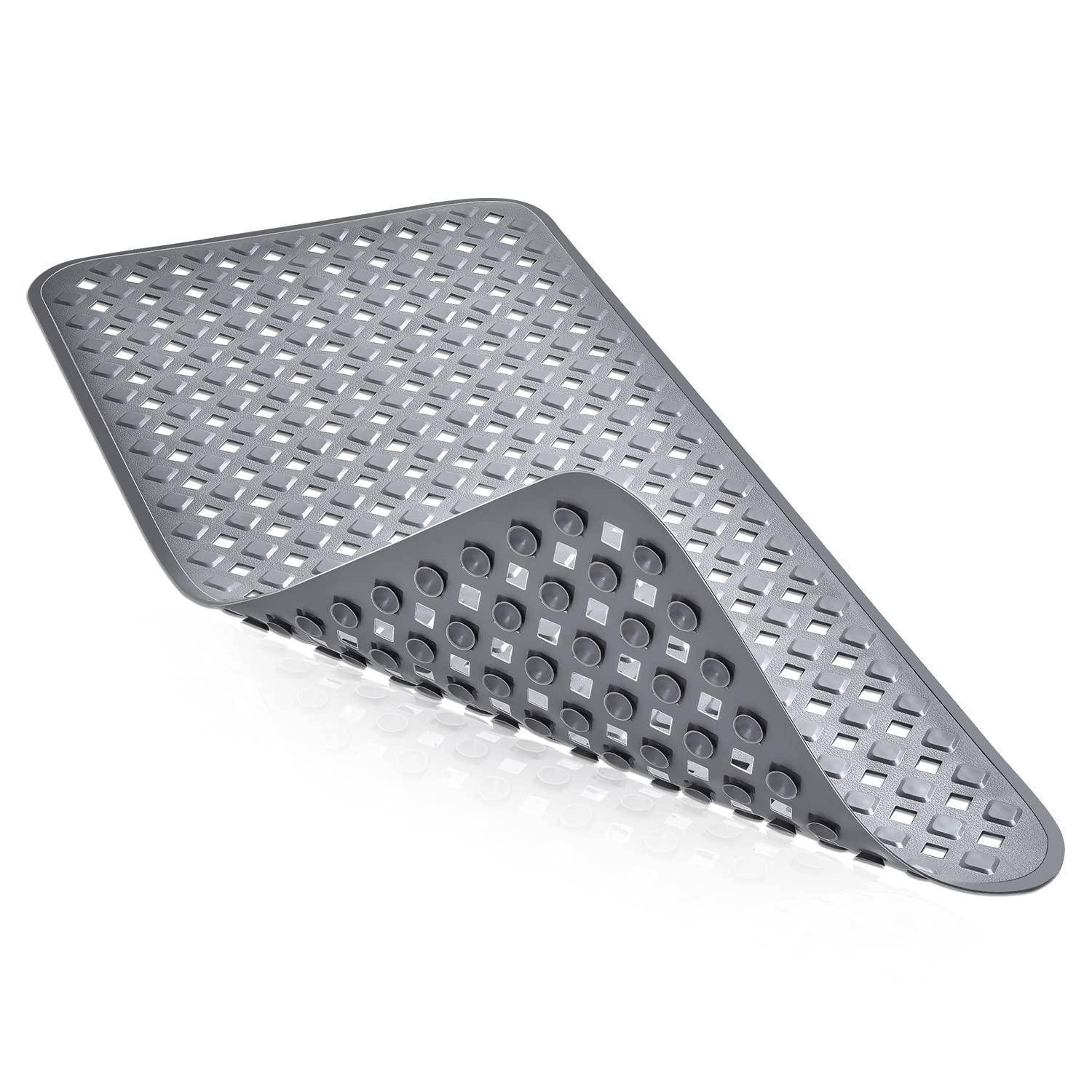Badewannenmatte 88x40cm Grau 260 Saugnäpfe rutschfest BPA-frei maschinenwaschbar