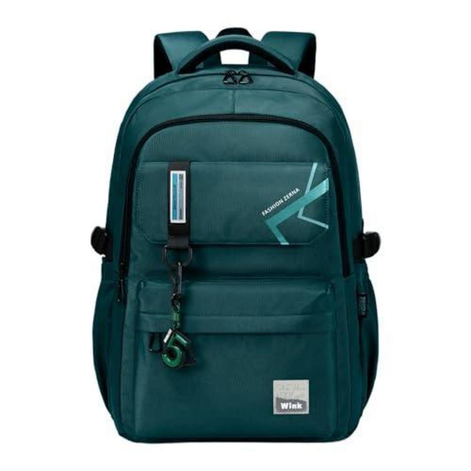 Schulrucksack Dunkelgrün mit Laptopfach und Trolley-Schlaufe