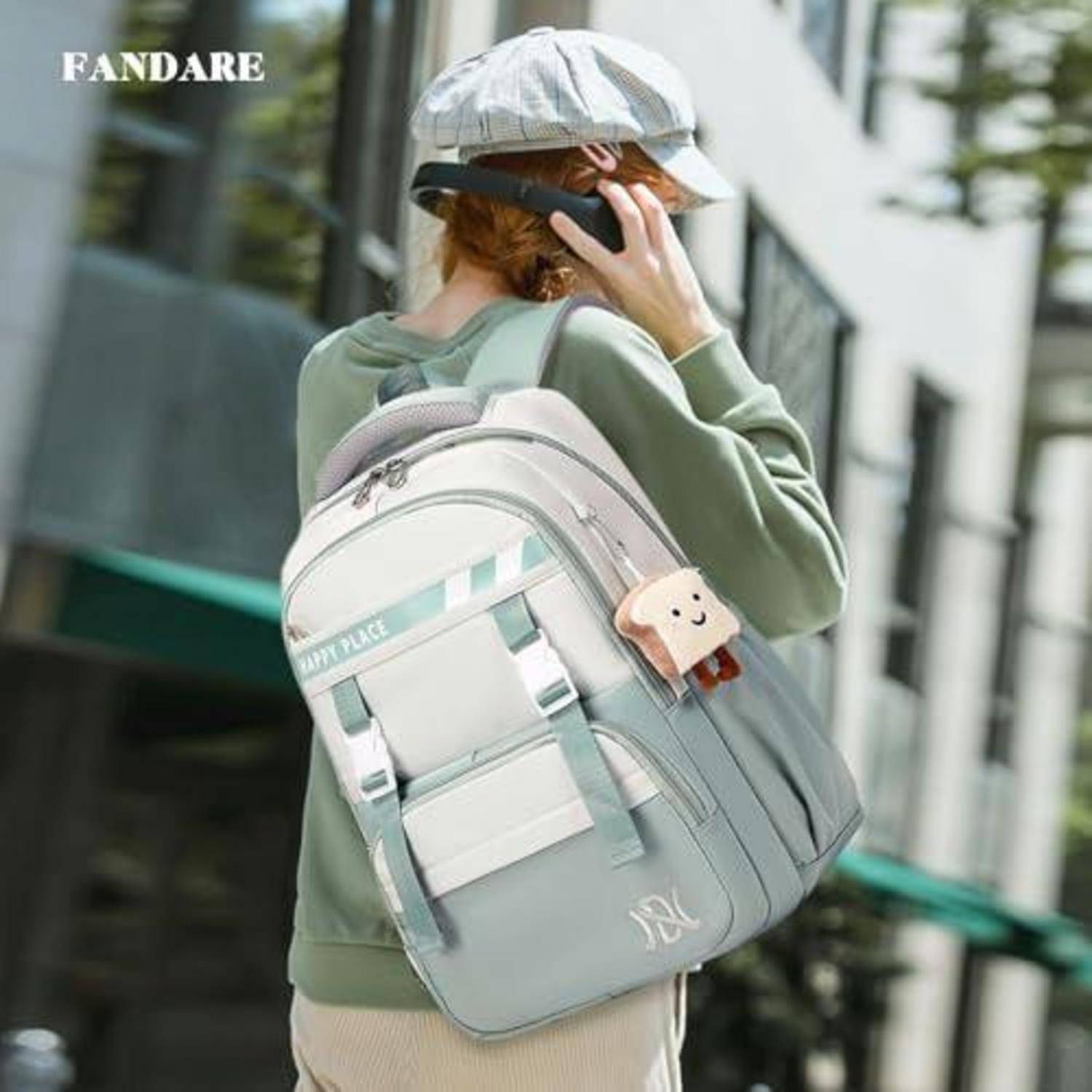 Schulrucksack Damen Mädchen Teenager Rucksack Wasserdicht Hellgrün