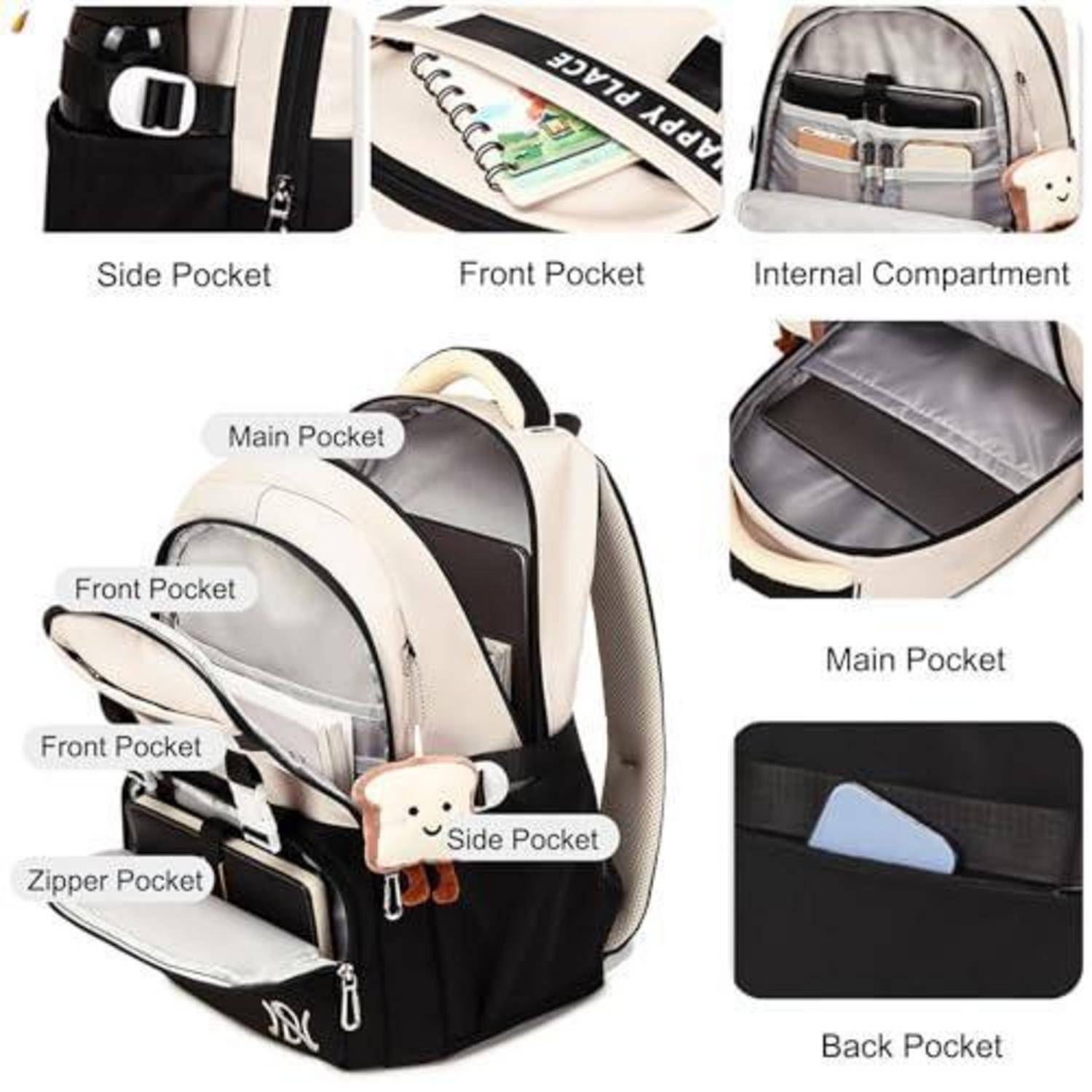 Schulrucksack Damen Mädchen Teenager Rucksack Wasserdicht Hellgrün