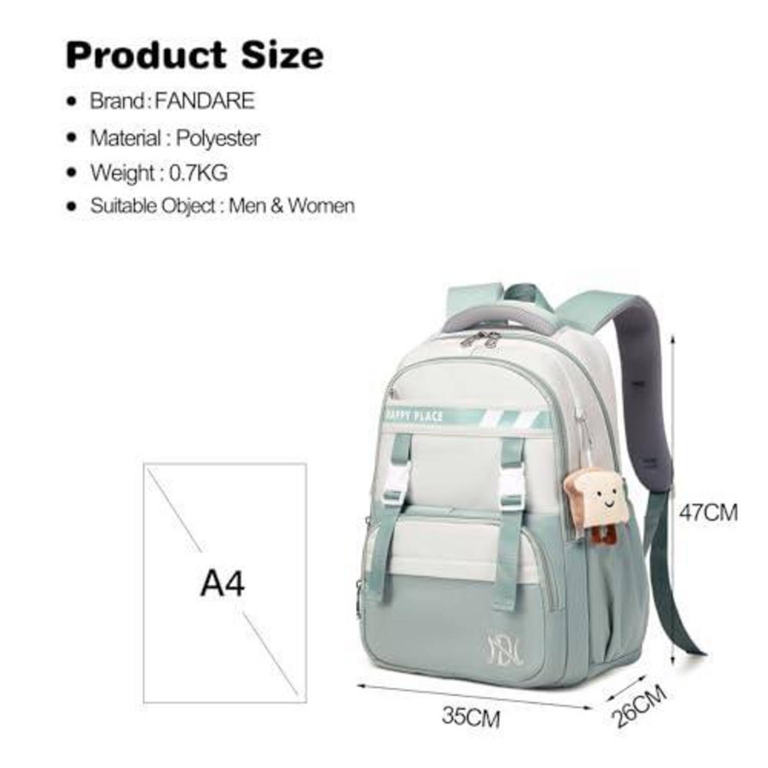 Schulrucksack Damen Mädchen Teenager Rucksack Wasserdicht Hellgrün
