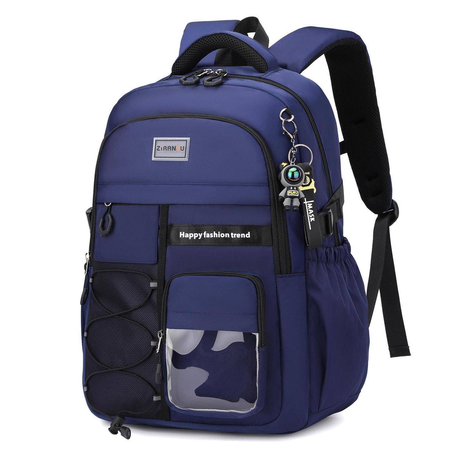 Tanou Schulrucksack 28L Jungen Marineblau mit Gepäckgurt