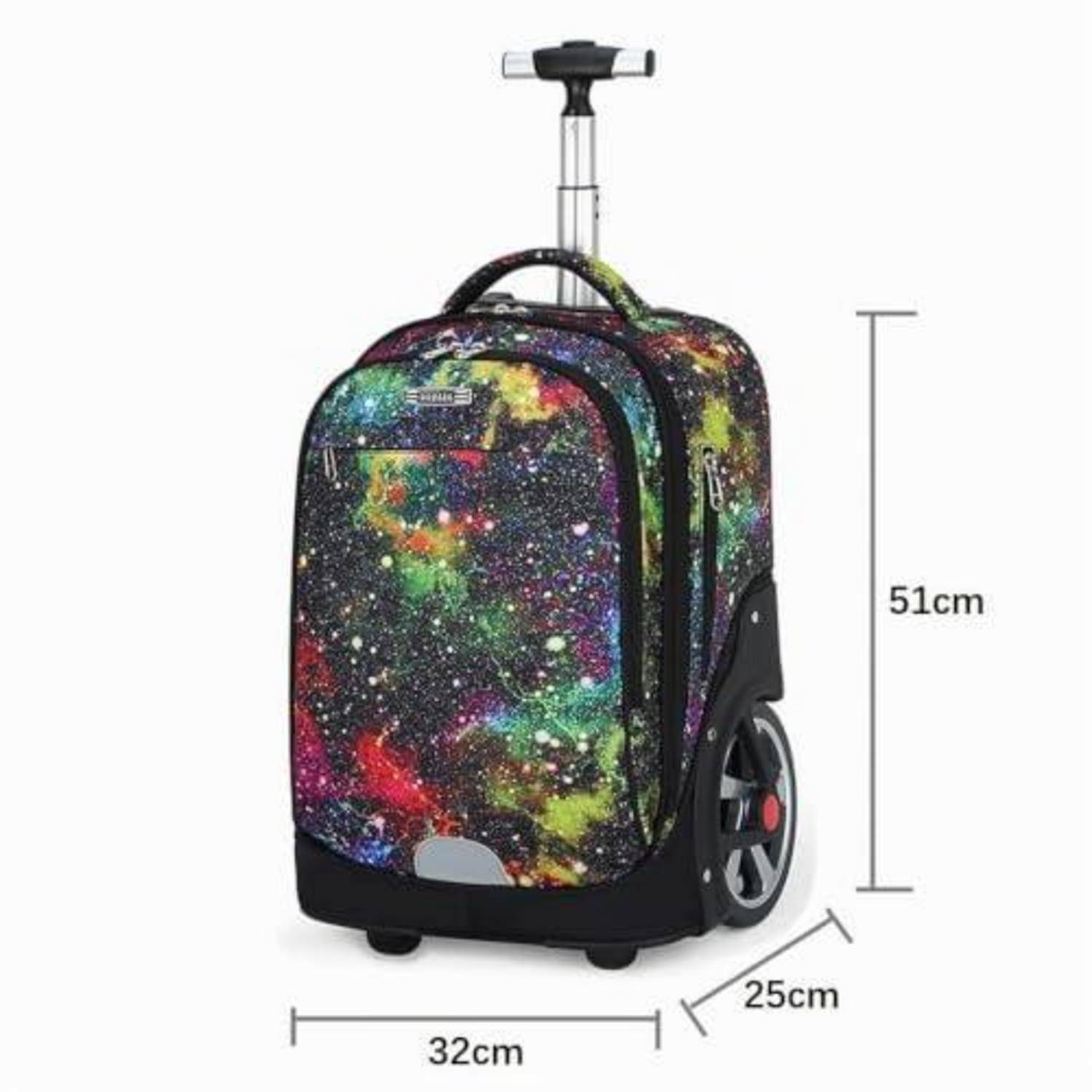Schulrucksack mit Rädern, 36-55L, Sternenhimmel
