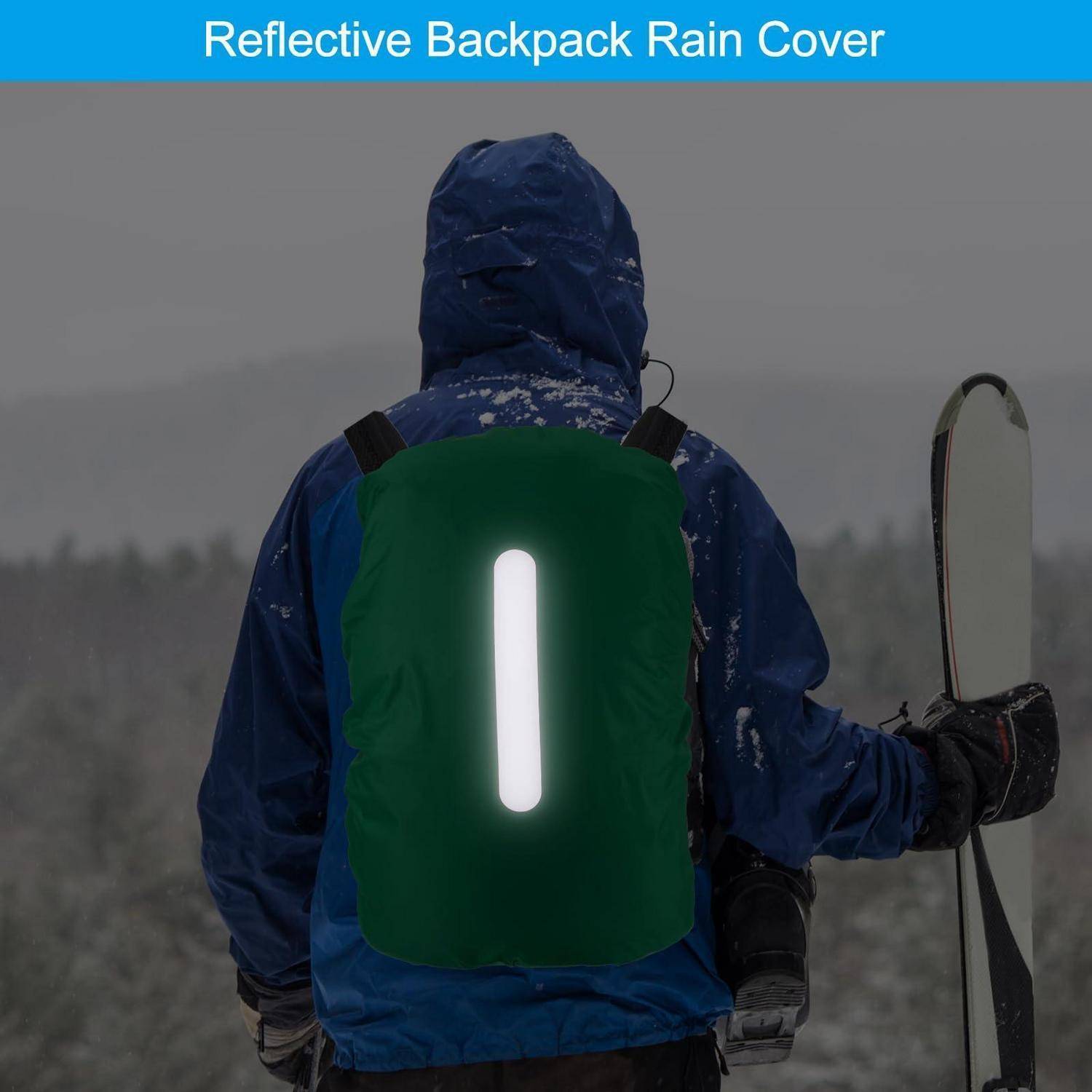 Rucksack Regenhülle XS Dunkelgrün 15-25L Reflektoren
