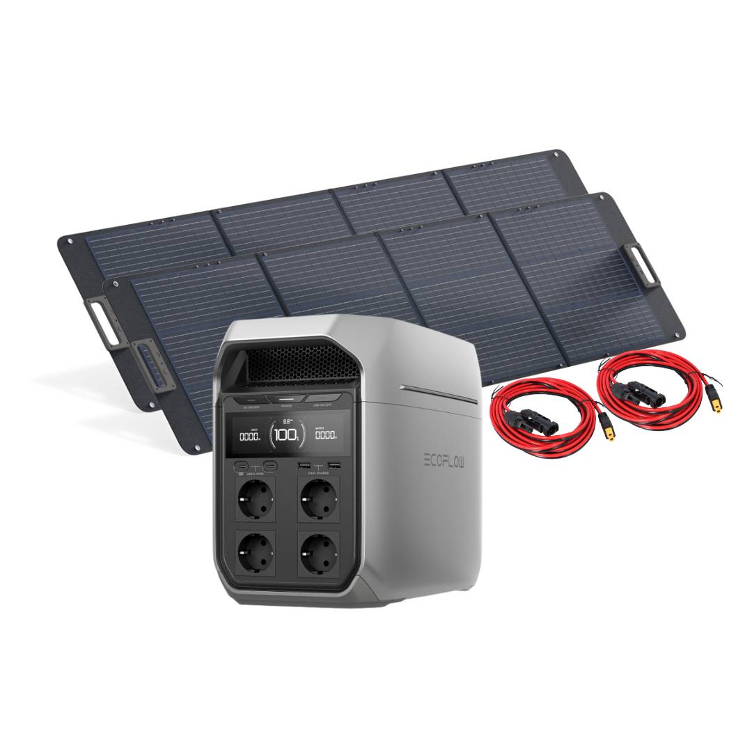 EcoFlow Set Delta 3 Plus Powerstation und 2x 200 Watt Solarmodul 0% MwSt nach §12 Abs. 3 UstG