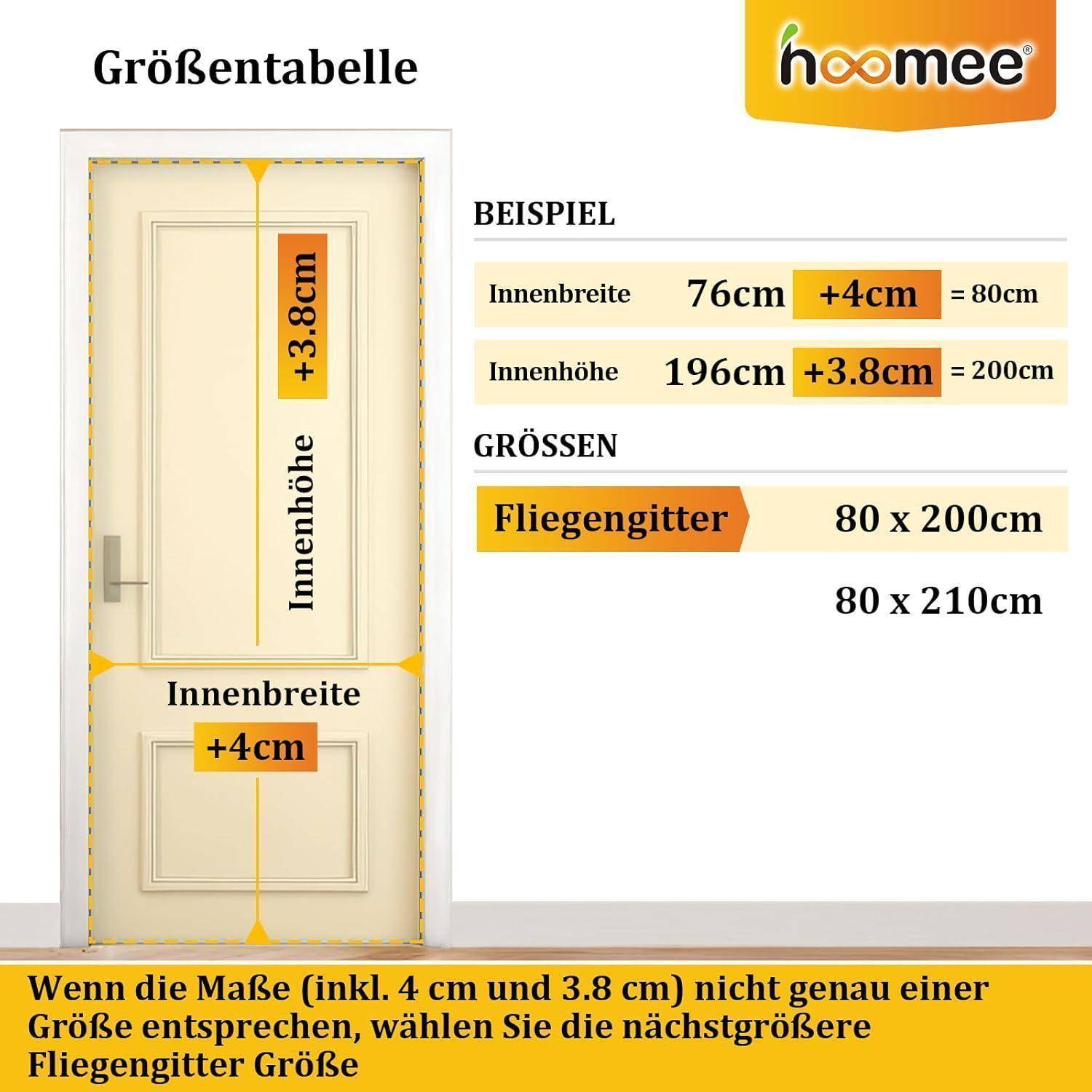 LightView Fliegengitter Tür 80x200cm Schwarz Magnetverschluss Klettband