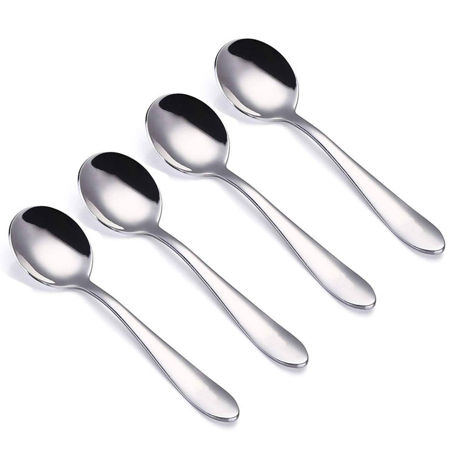 Kinderlöffel 4er Set Edelstahl 14,7 cm rund spülmaschinenfest