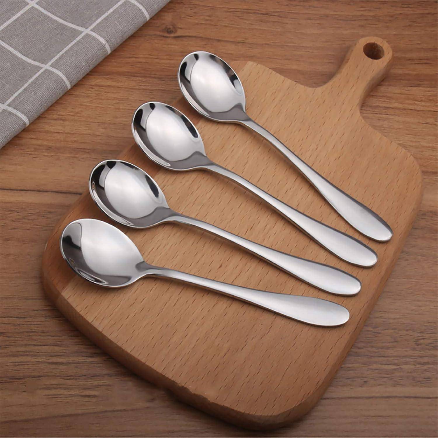 Kinderlöffel 4er Set Edelstahl 14,7 cm rund spülmaschinenfest