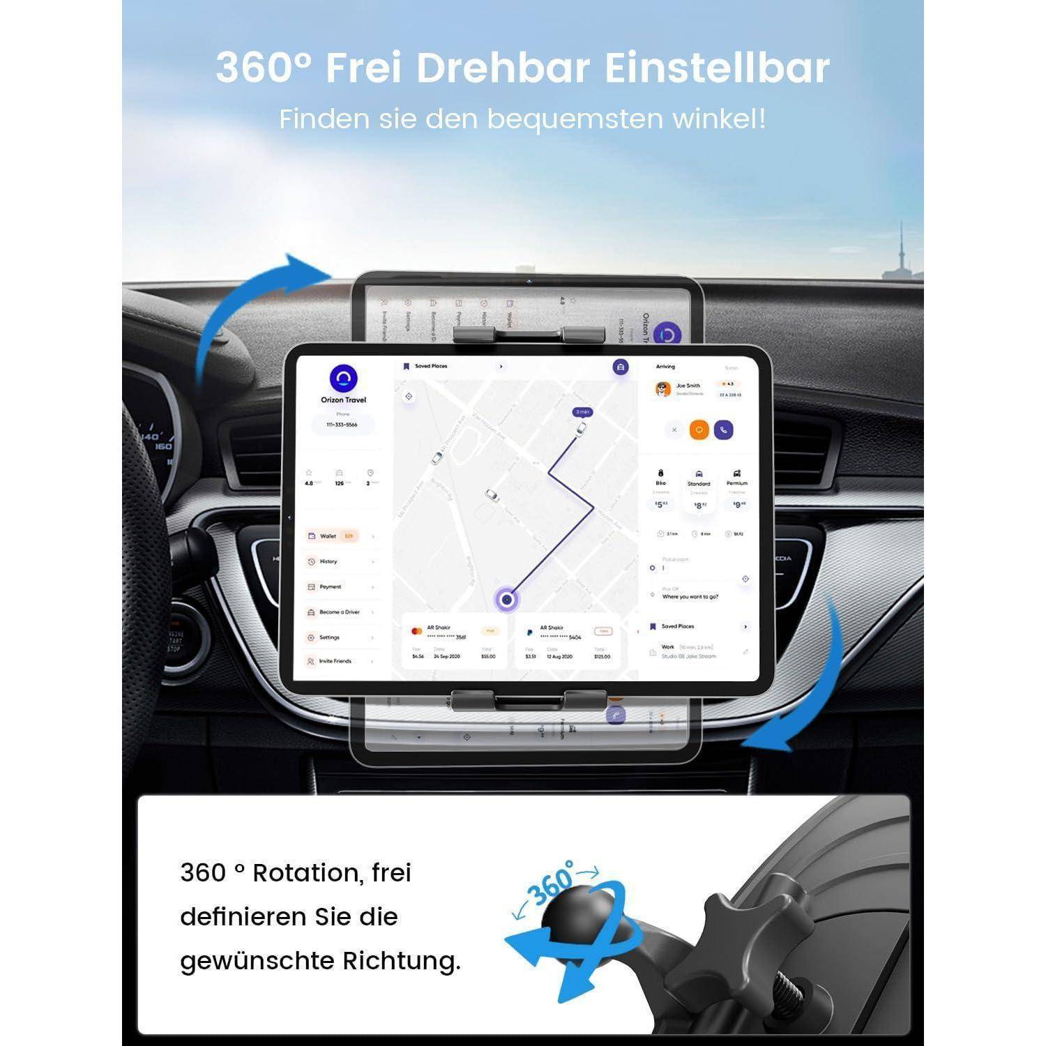 OHLPRO Tablet Halterung Auto CD-Schlitz 5-13 Zoll 360° drehbar