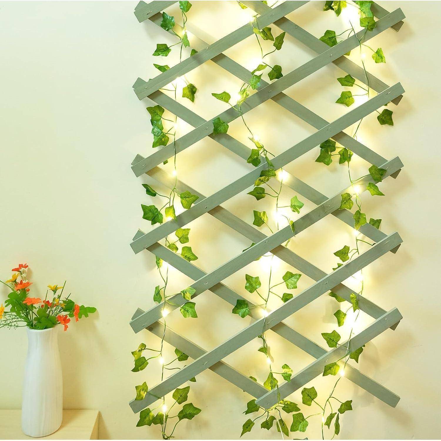 Künstliche Efeugirlande mit 40 LEDs, 4m, IP65, batteriebetrieben