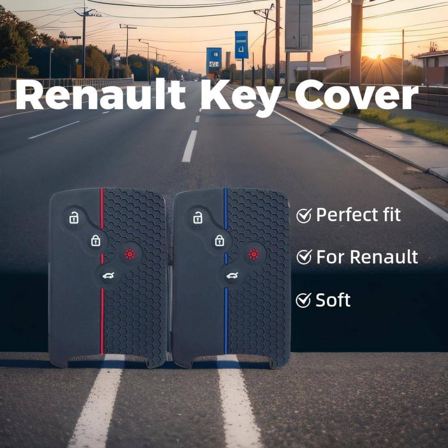 Schlüsselhülle Silikon für Renault Clio Scenic Megane Duster rot