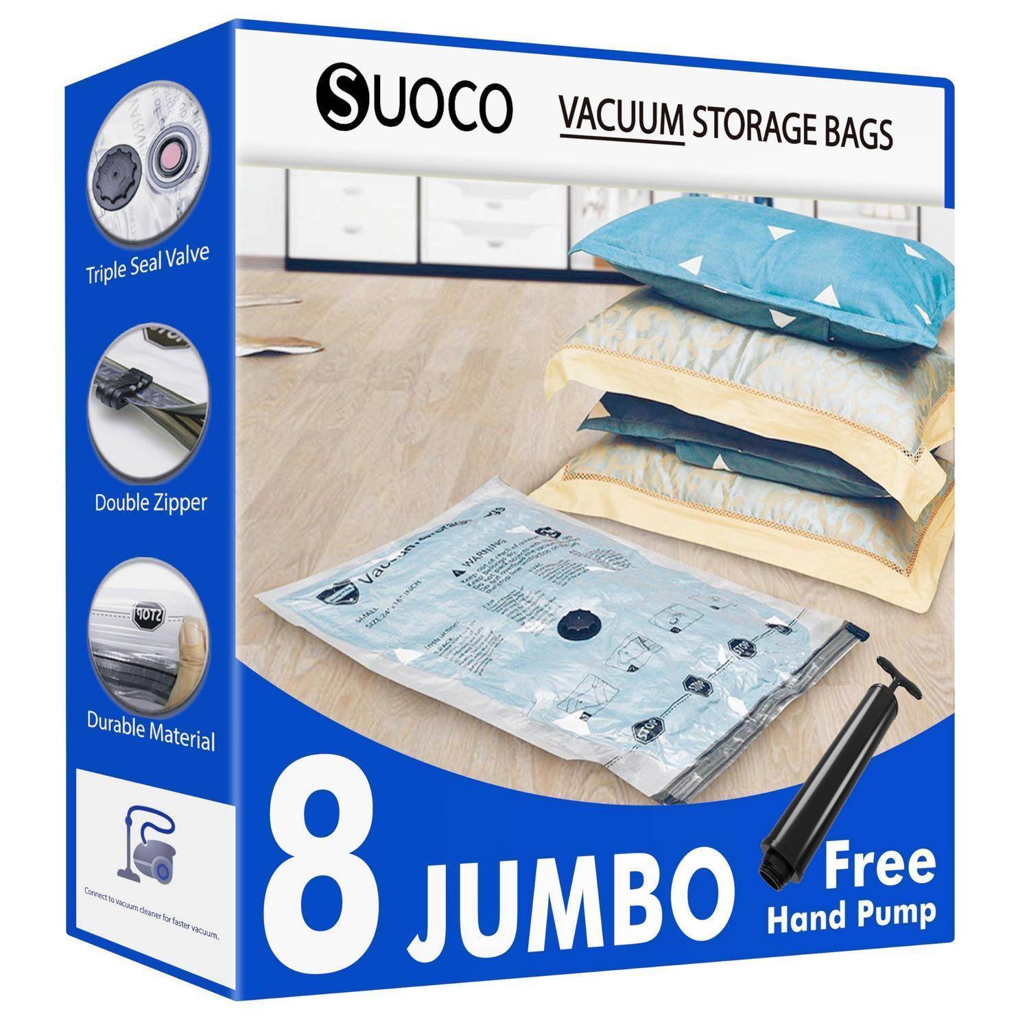 Vakuumbeutel 8 Jumbo (100x70cm) mit Handpumpe