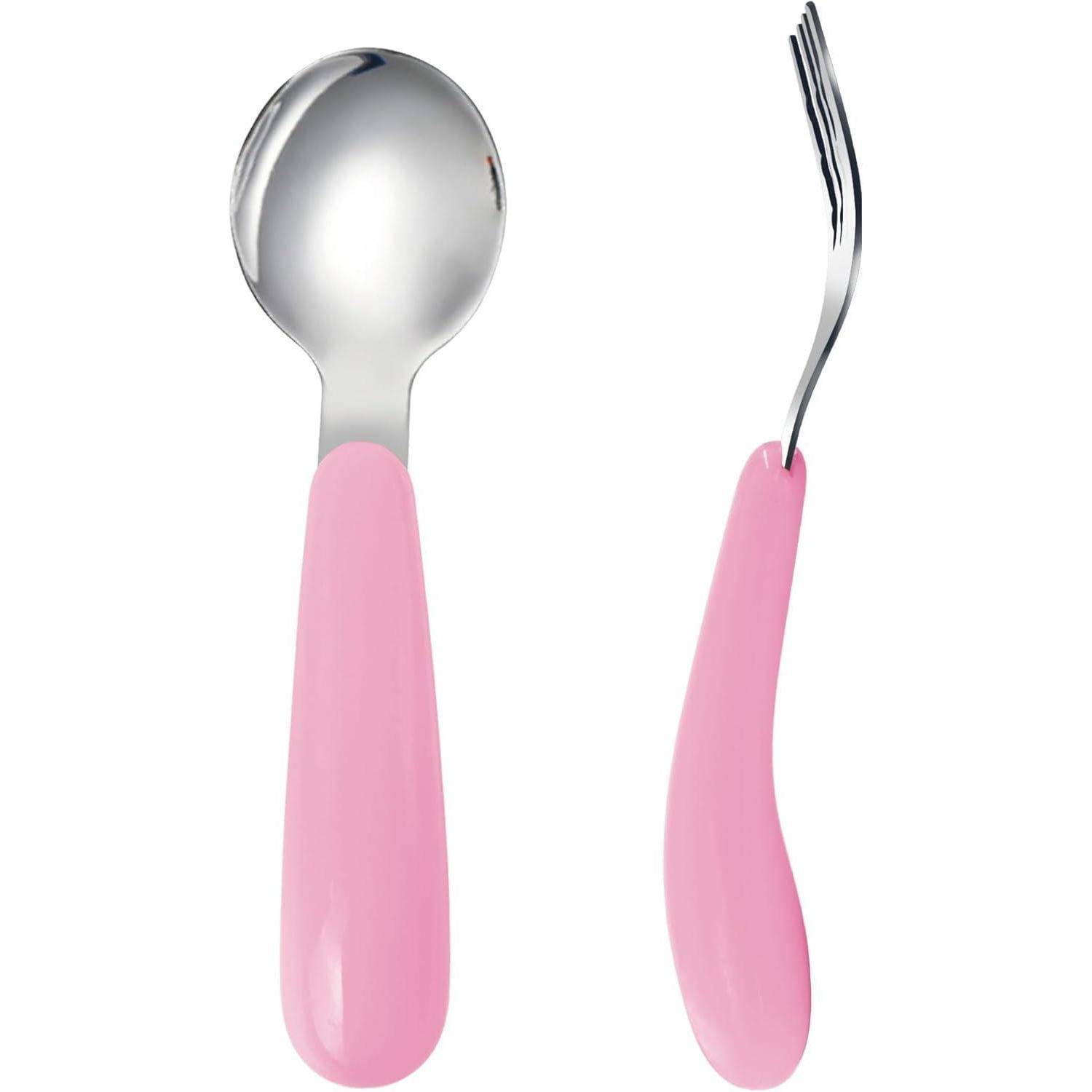 Kleinkind Besteck Set mit Reiseetui 18/8 Edelstahl Rose