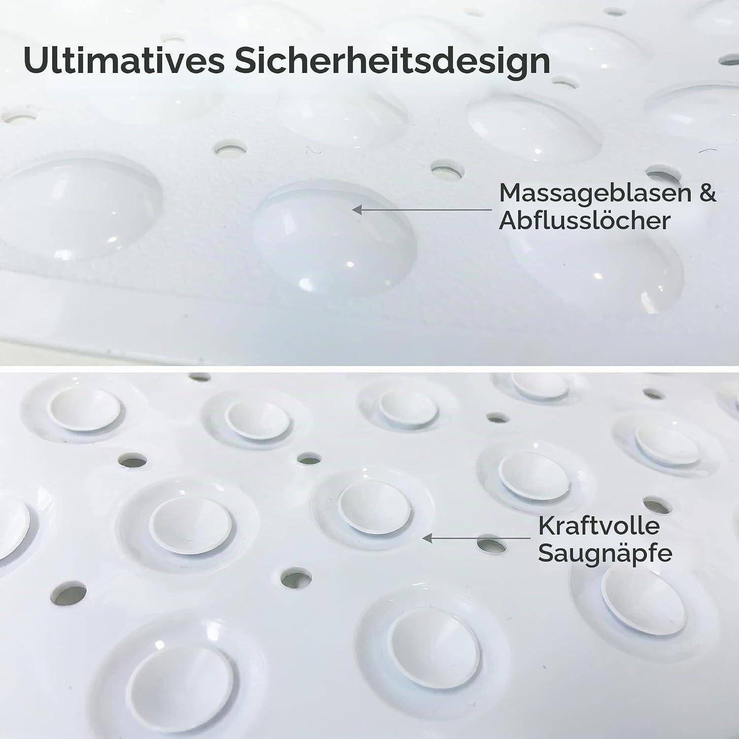 Geteilter Vergleich zweier weißer Oberflächen mit der Bezeichnung 