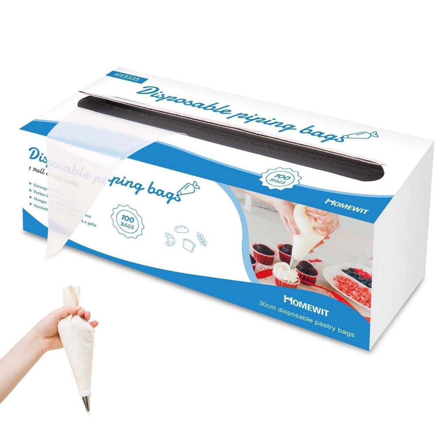 Einweg-Spritzbeutel 100 Stück 30,5 cm verdickt transparent
