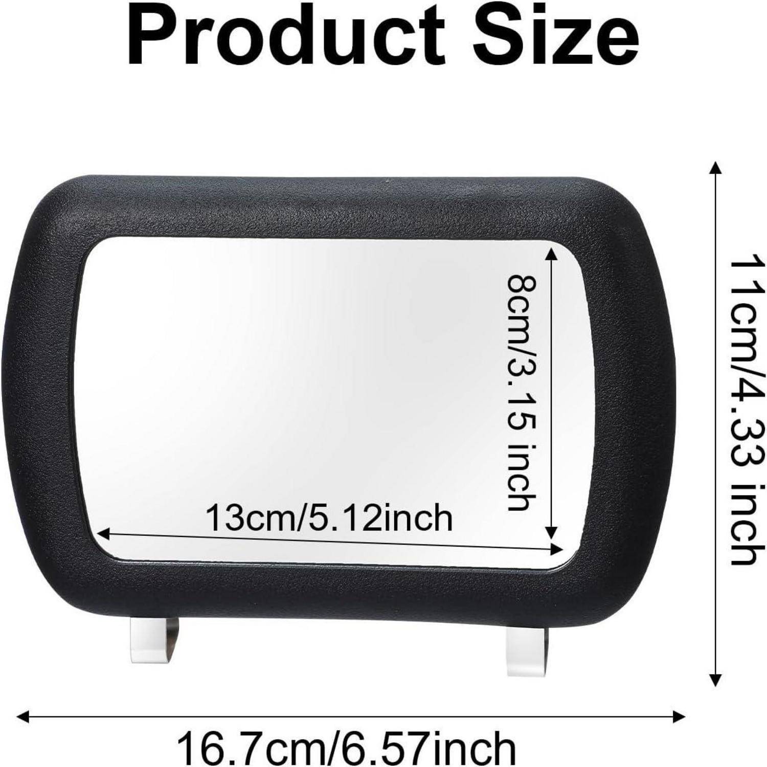 Produktgrößendiagramm eines rechteckigen schwarzen Rahmens: 16,7 cm breit, 11 cm hoch, innere Öffnung 13 cm breit und 8 cm hoch.