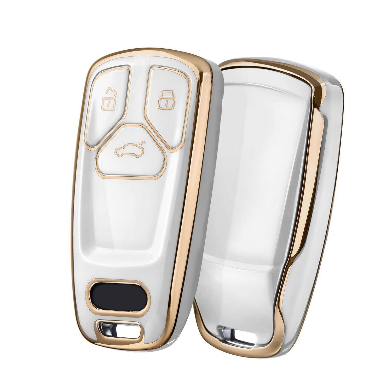 Schlüsselhülle TPU für Audi A4L A6L A8 Q5 Q7 TTS TT, Seat 3-Tasten, Weiß
