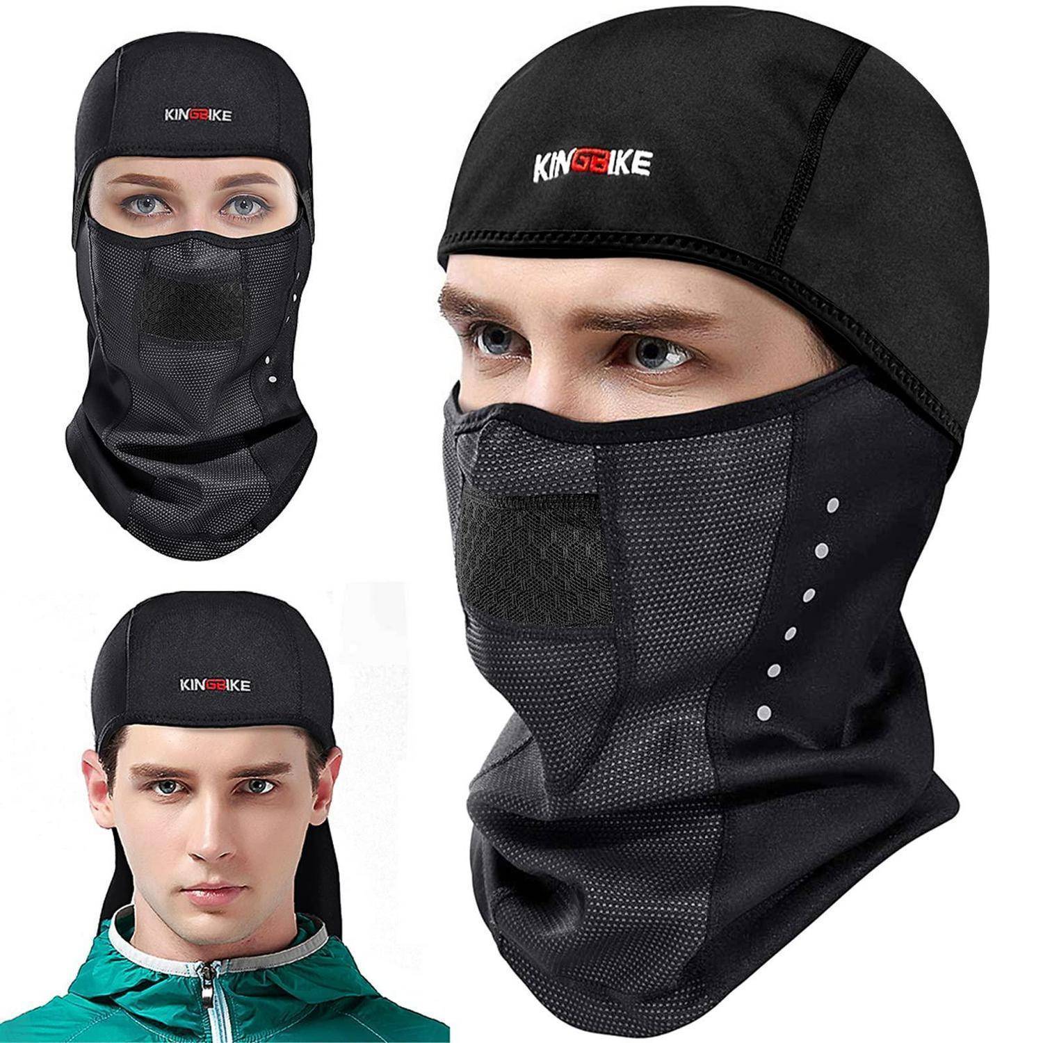 KINGBIKE Sturmhaube Motorrad Fahrrad Warm Winddicht Anti-Beschlag Brillenfreundlich