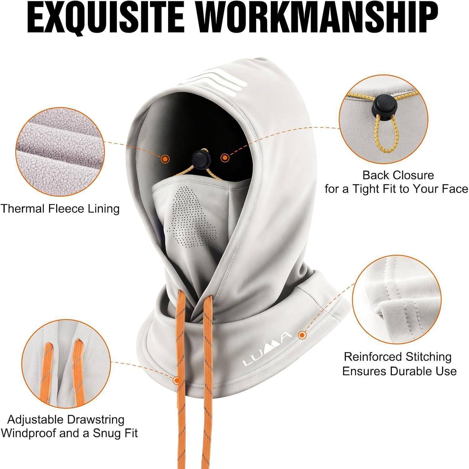 Sturmhaube Thermo Fleece Balaclava Silbergrau
